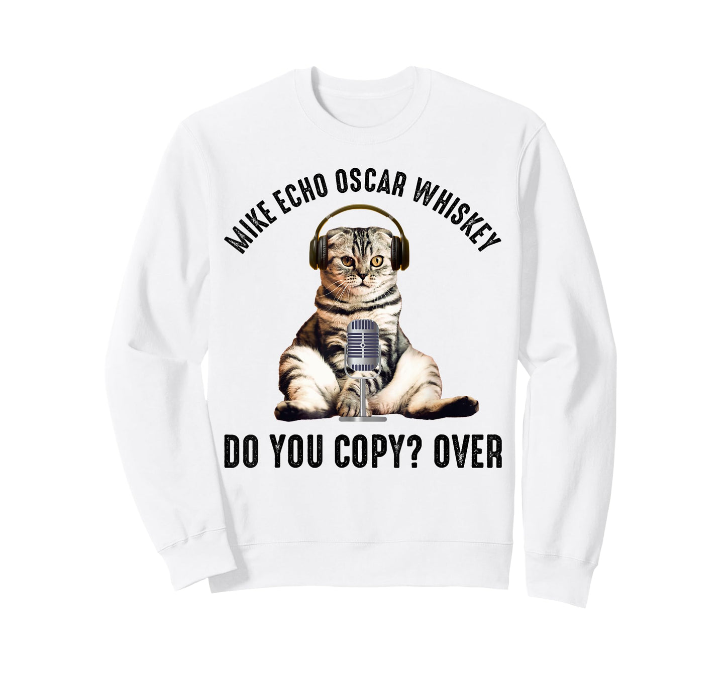 Mike Echo Oscar Whiskey Funny Ham Radio Cat Men Women T-Shirt