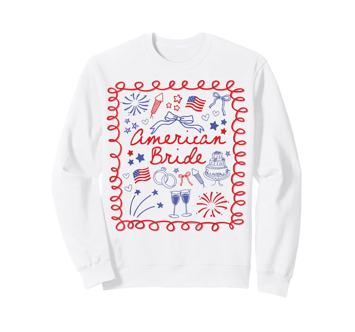 American Bride 4th Of July Retro Party US Wedding Engagement T-Shirt