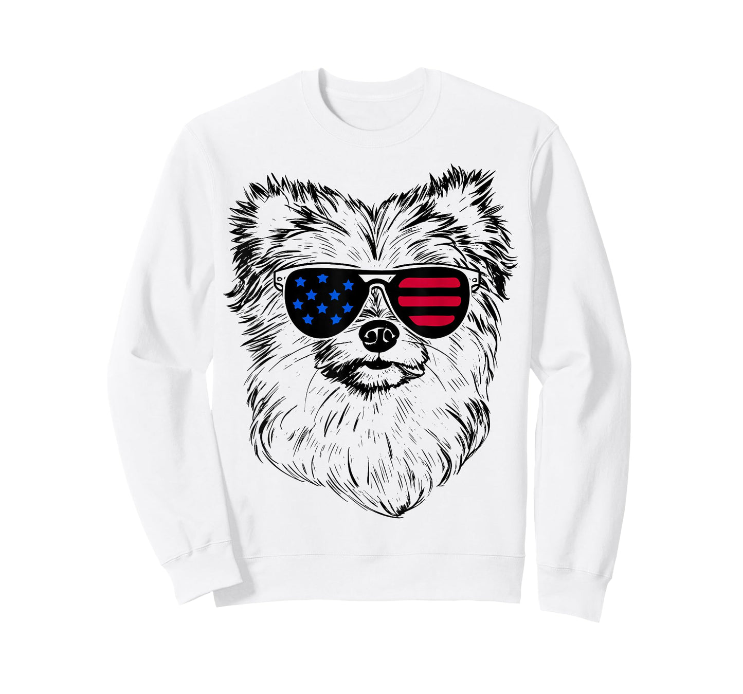 Aussiepom Dog 4th July America USA Flag Men Women Kids T-Shirt