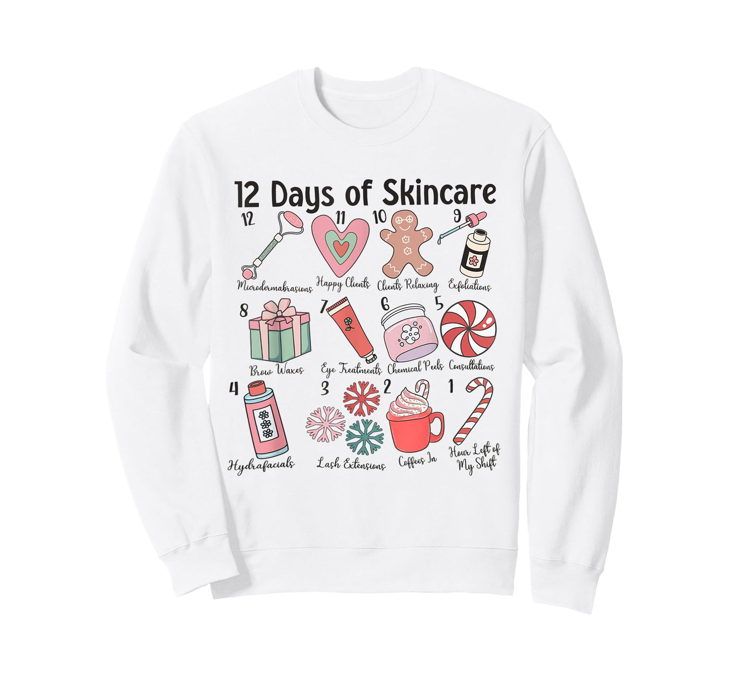 12 Days of Skincare Esthetician Christmas Dermatology MEDSPA T-Shirt