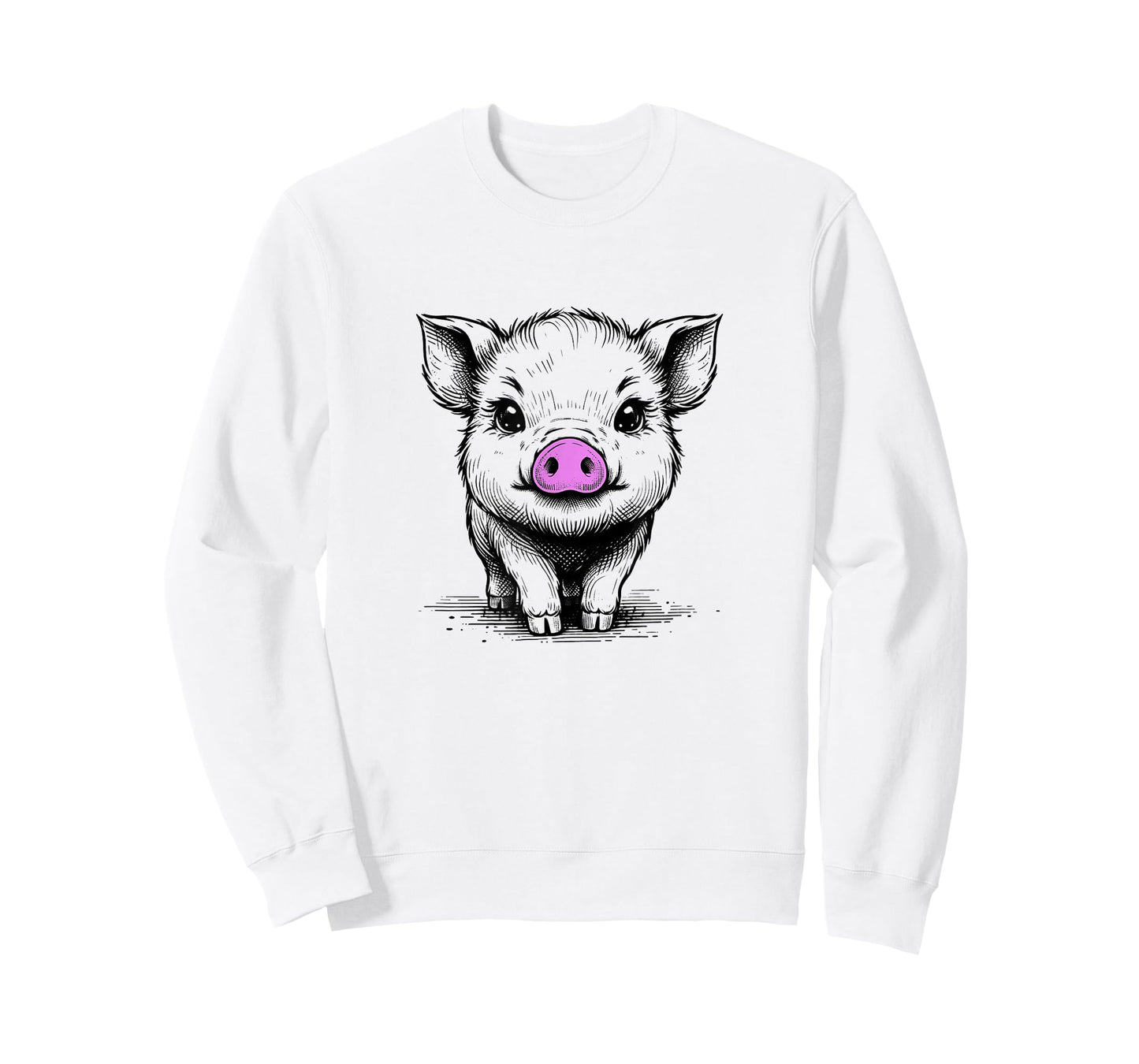 Cute Pig With Pink Nose Drawing T-Shirt