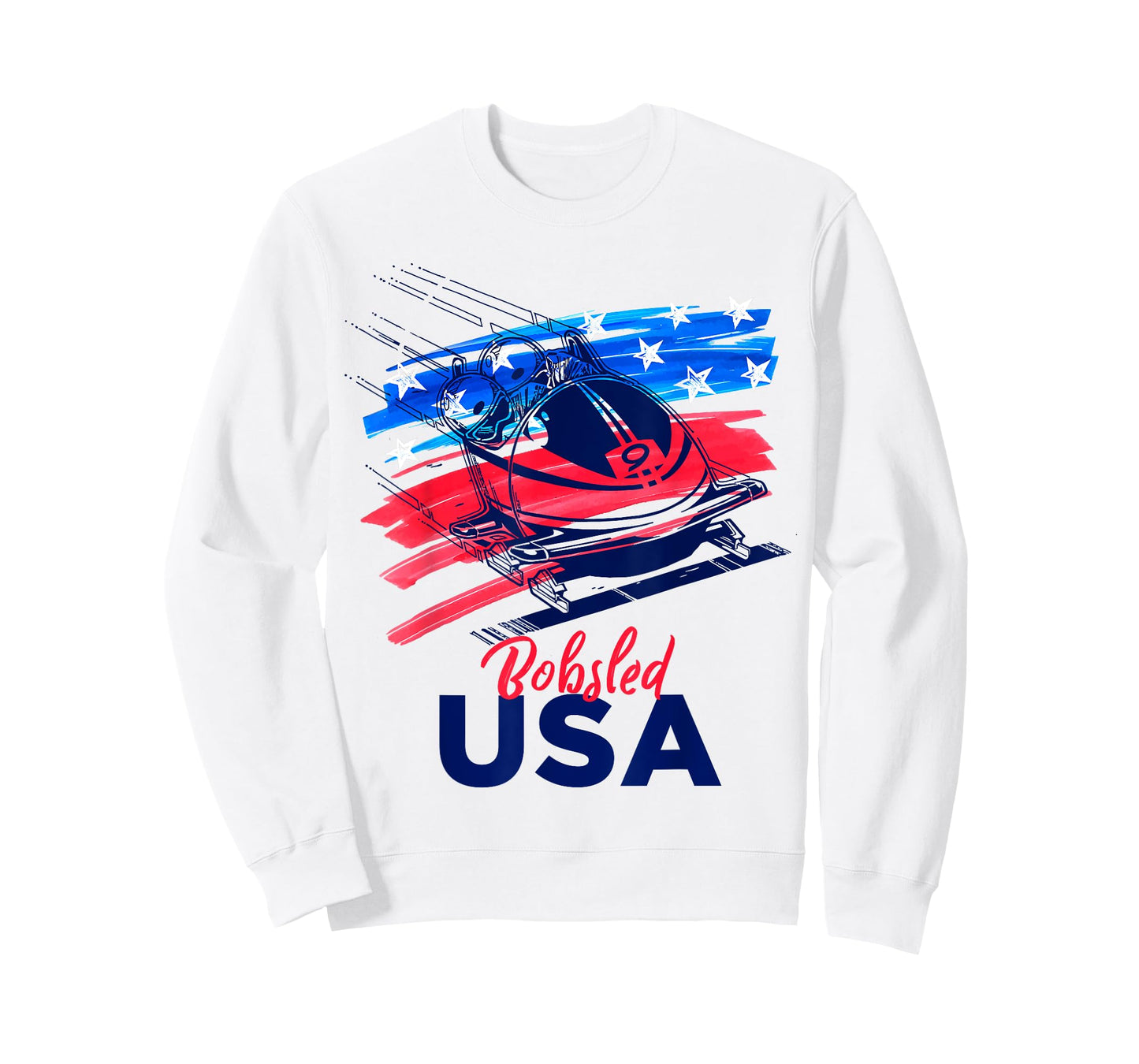 Bobsled USA Support the Team Tshirt USA Flag Skeleton Winter T-Shirt