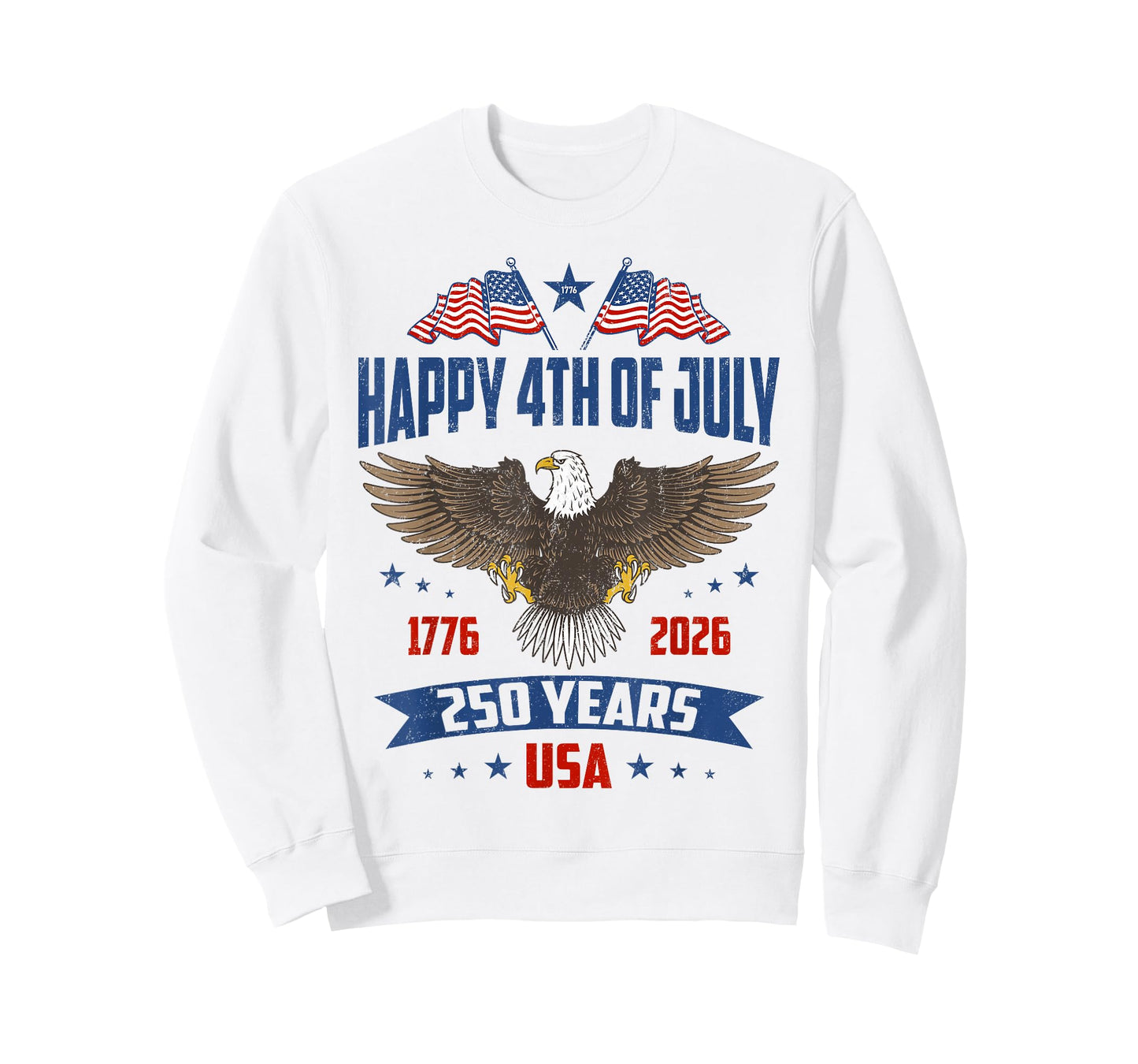 250 Years of Freedom 1776 2026 American Flag 4 July Vintage T-Shirt