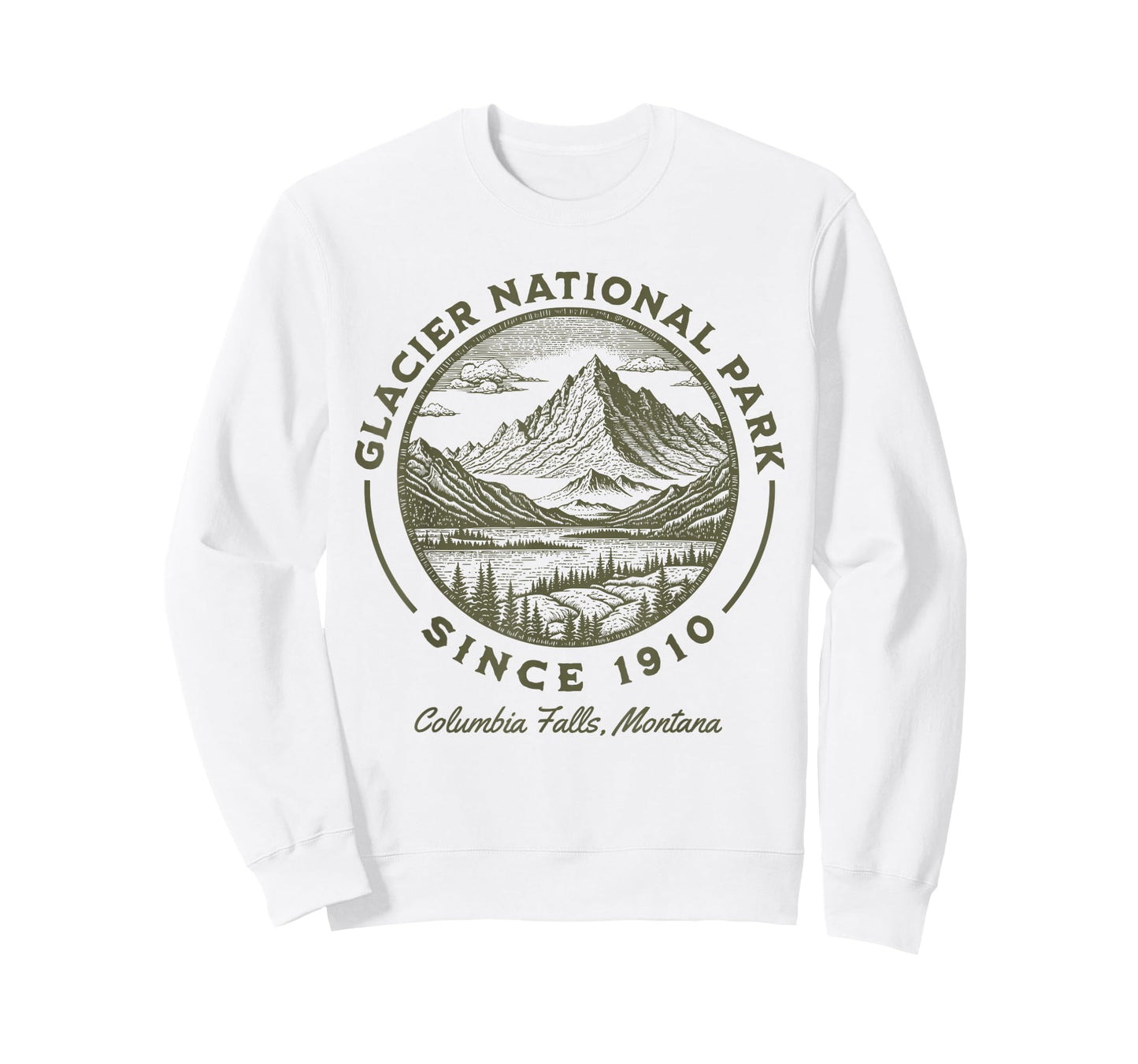 Glacier National Park Since 1910 Rustic Logo Columbia Falls T-Shirt