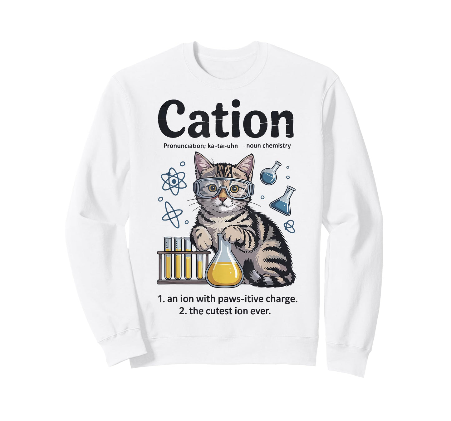 Cation Shirt Cat Science Chemistry Teacher Funny Chemist Pun T-Shirt