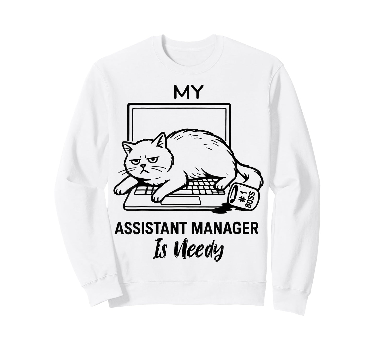 My Co-Worker is Needy - Funny Work from Home Cat Men Women T-Shirt