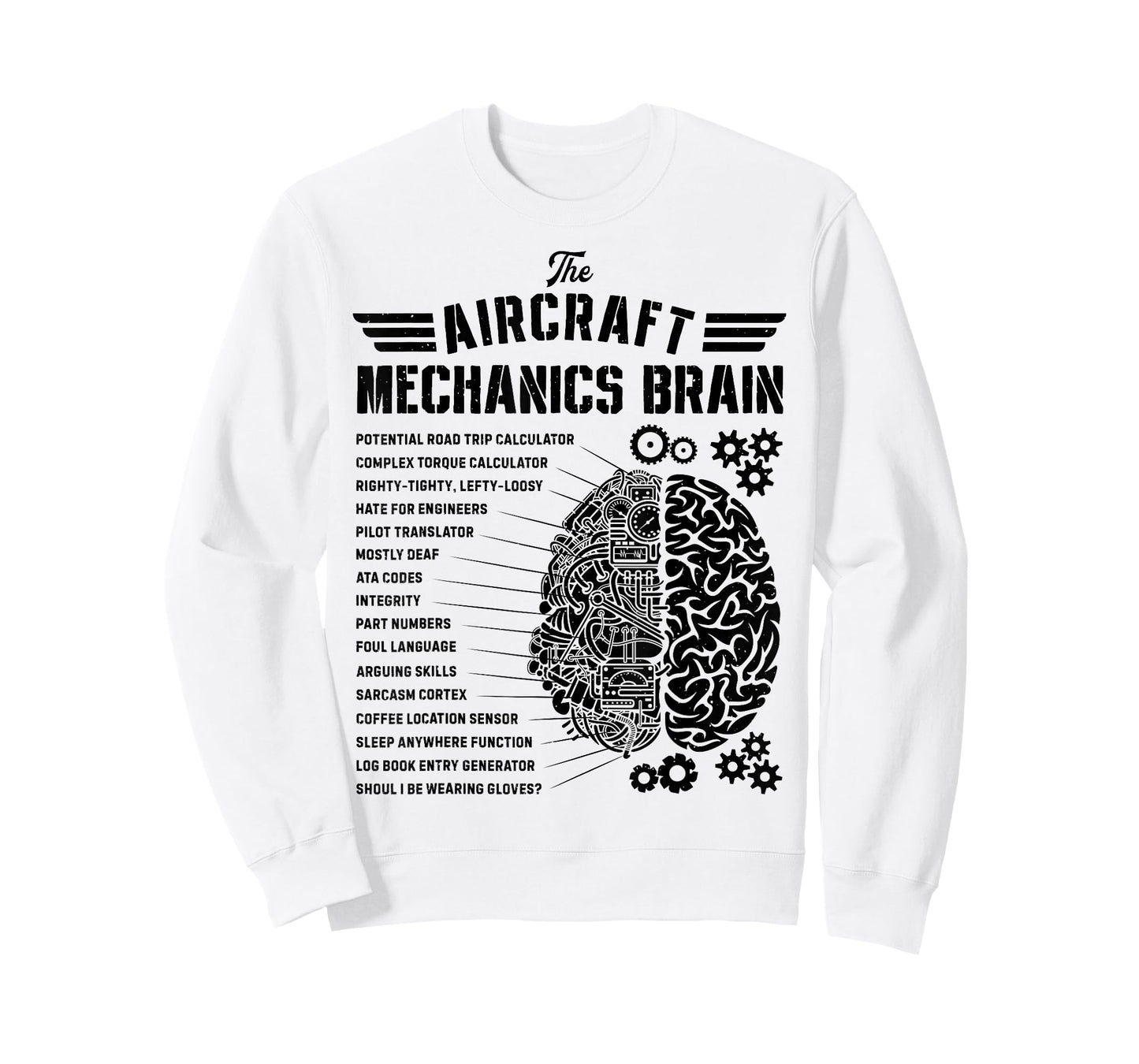 Aircraft Mechanics Brain Funny Aviation Technician Gifts Men T-Shirt