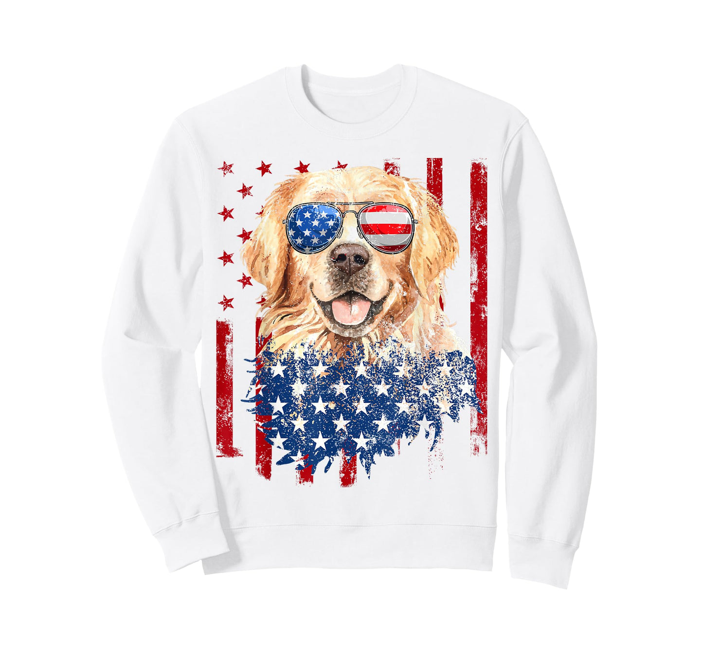 American Flag Golden Retriever USA Retro 4th of July T-Shirt