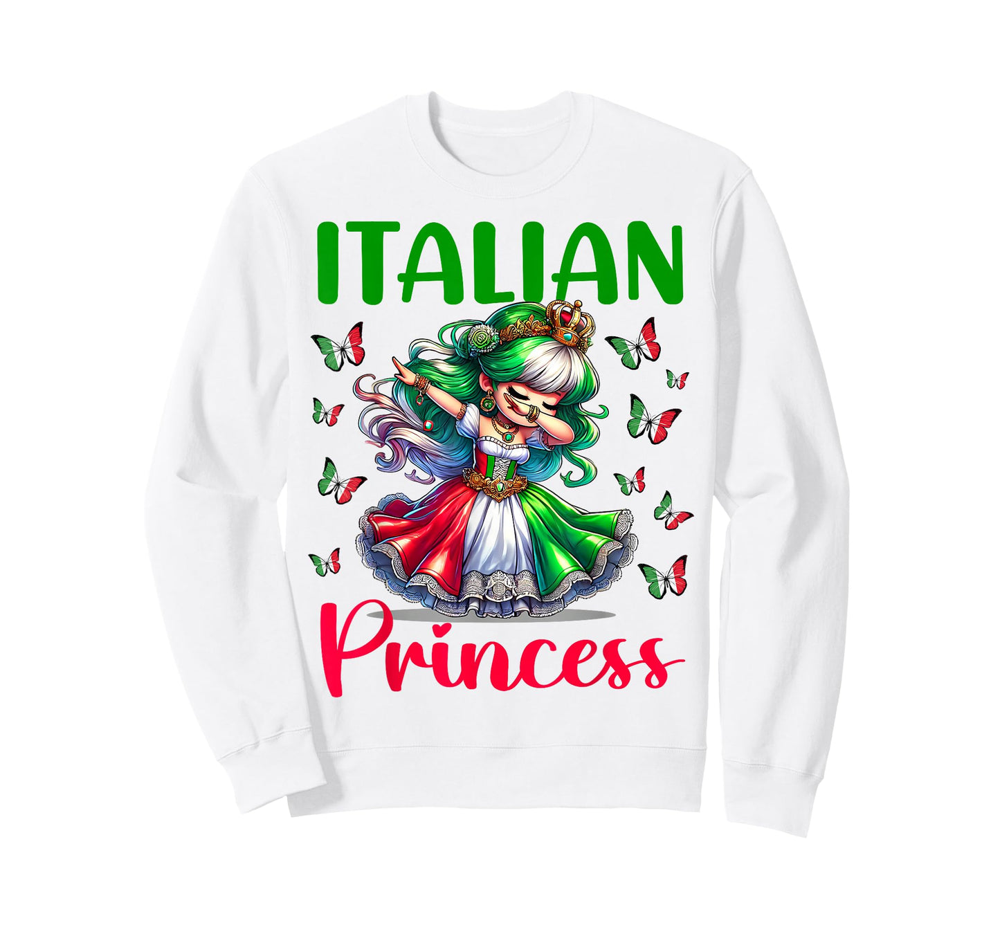 Italian Princess Dab Girl Flag Dress Culture for Kids T-Shirt