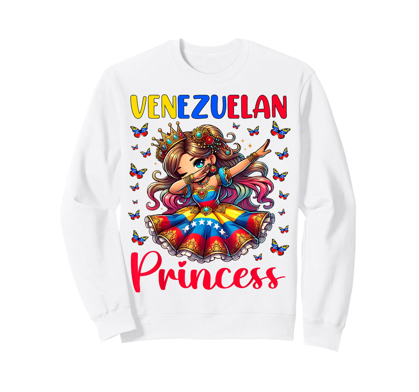 Venezuelan Princess Dab Girl Flag Dress Heritage for Kids T-Shirt
