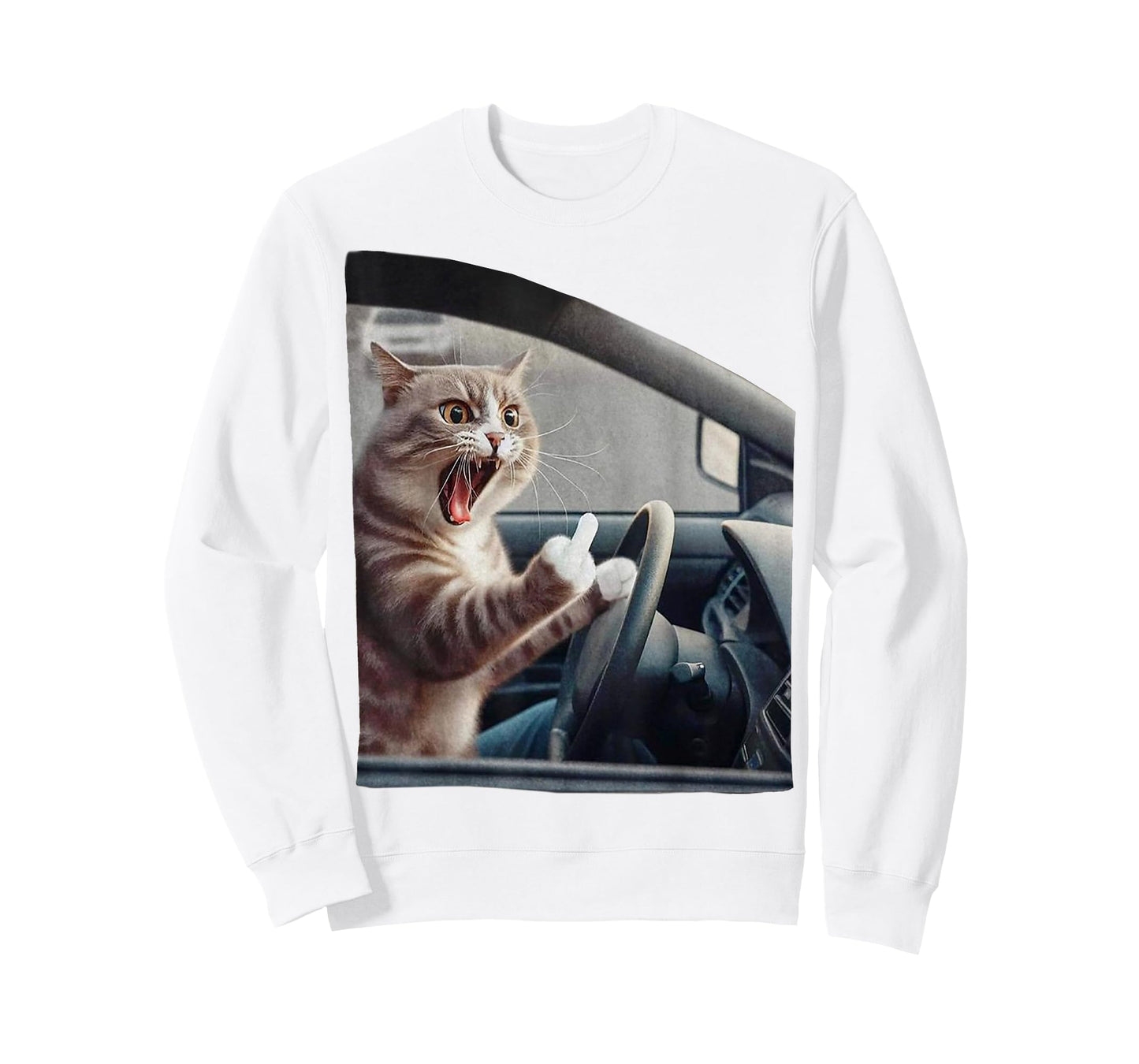 Eagerlys Cat Angry Kitten Driver Funny Art Grumpy Funny Fk T-Shirt