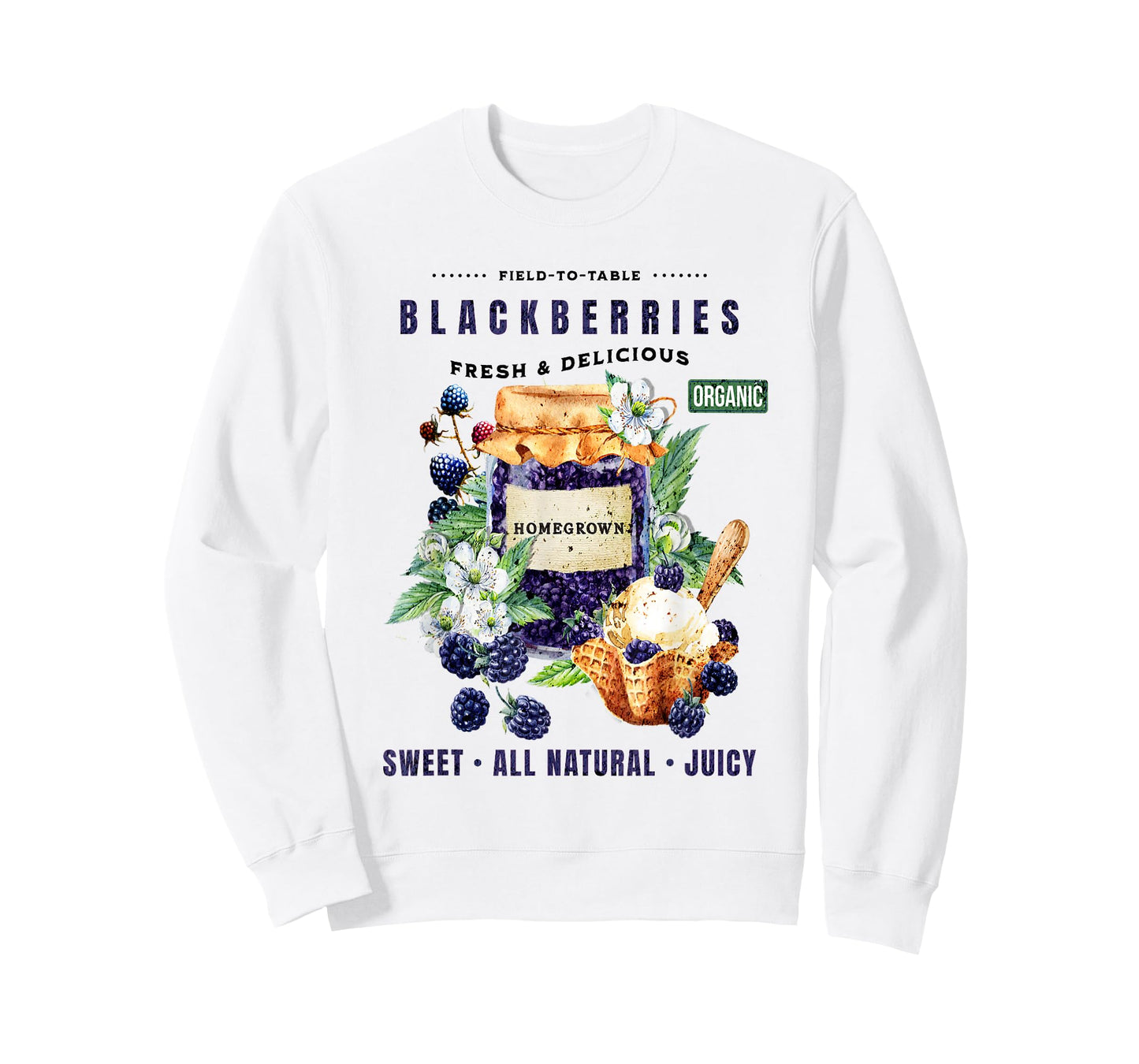 Cute Farm Shirts - Blackberry Harvest with Ice Cream T-Shirt