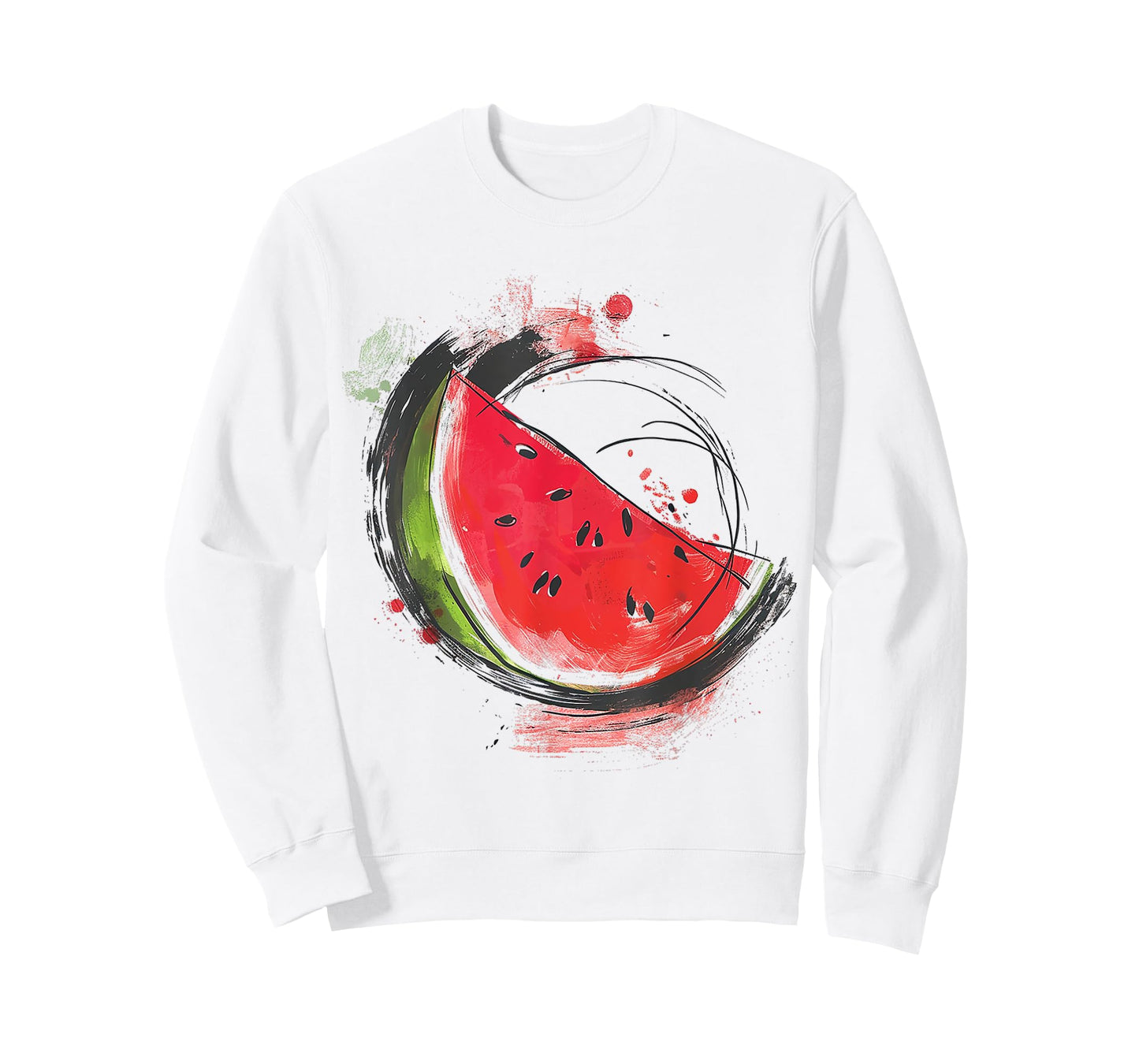 Watermelon Painting Motif Abstract Drawing Art Watermelon T-Shirt