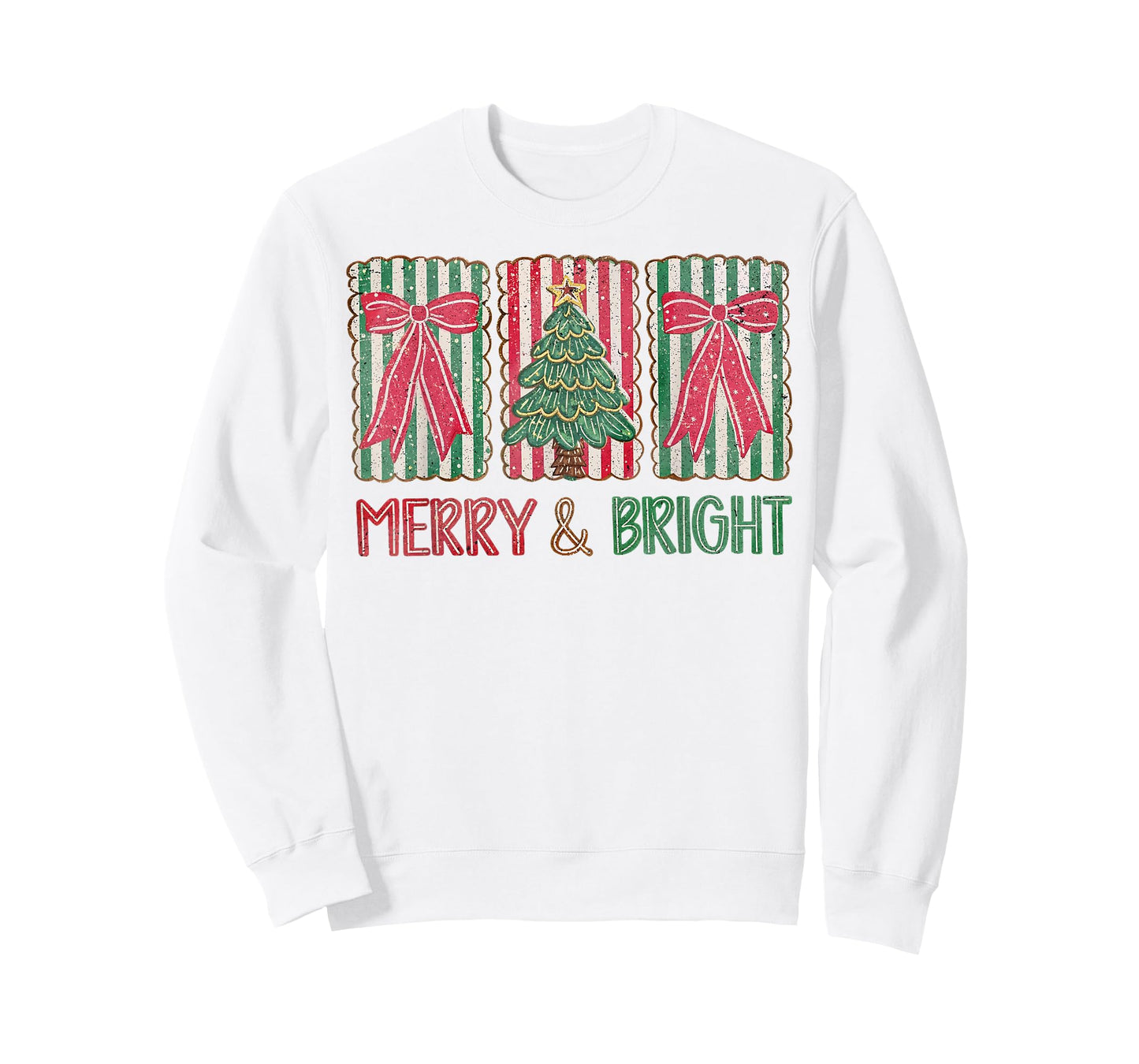Preppy Merry & Bright Coquette Bow Christmas Tree Women Girl T-Shirt