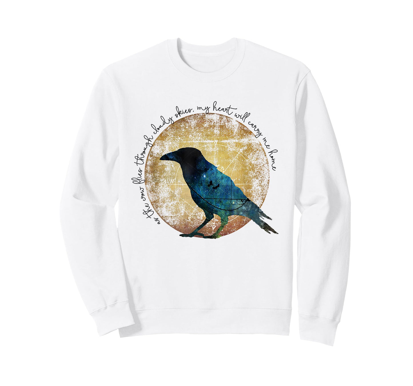 As the Crow Flies - Crow Raven Moon Art T-Shirt