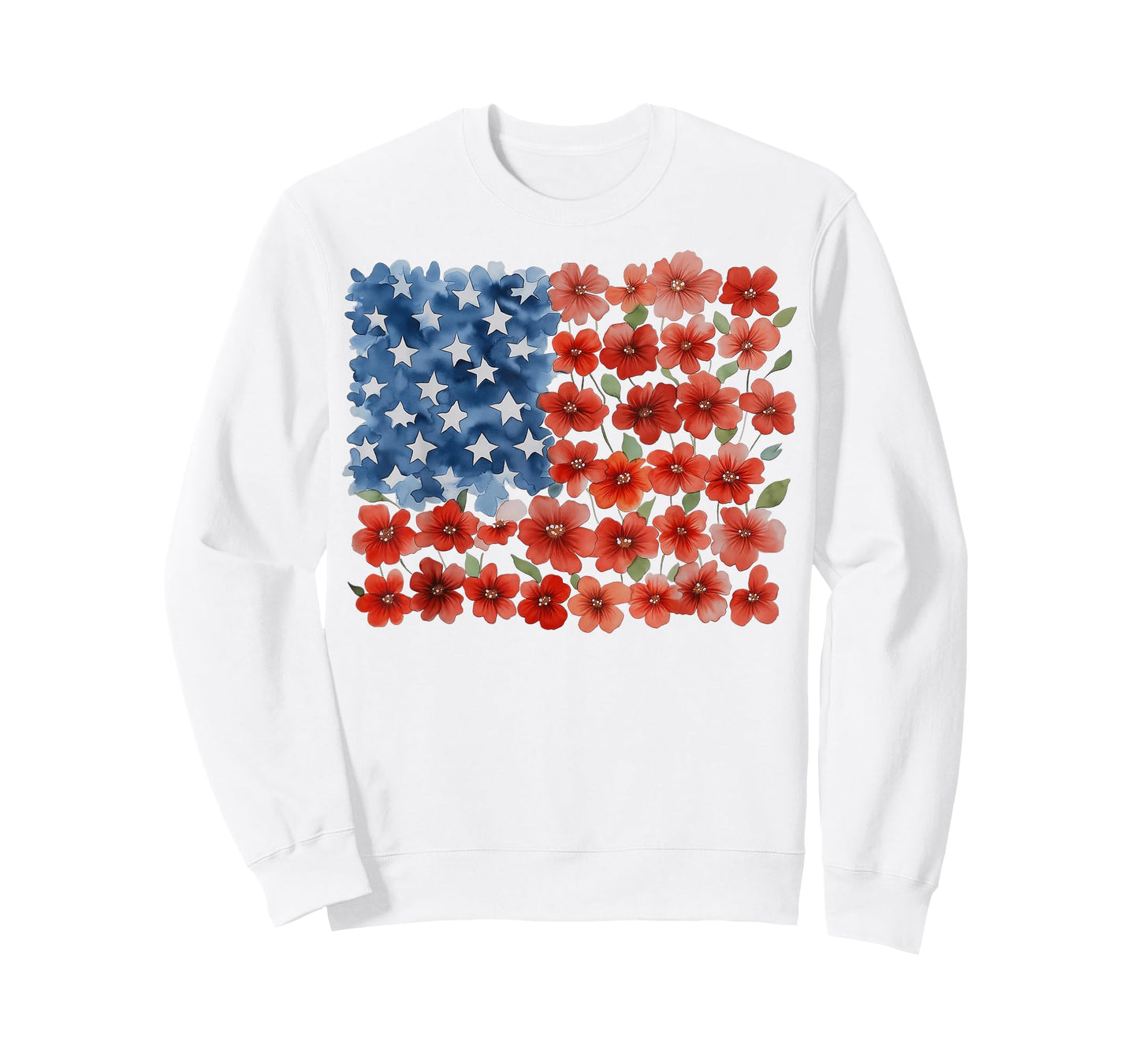 Retro Flower American Flag USA Patriotic 4th of July Women T-Shirt