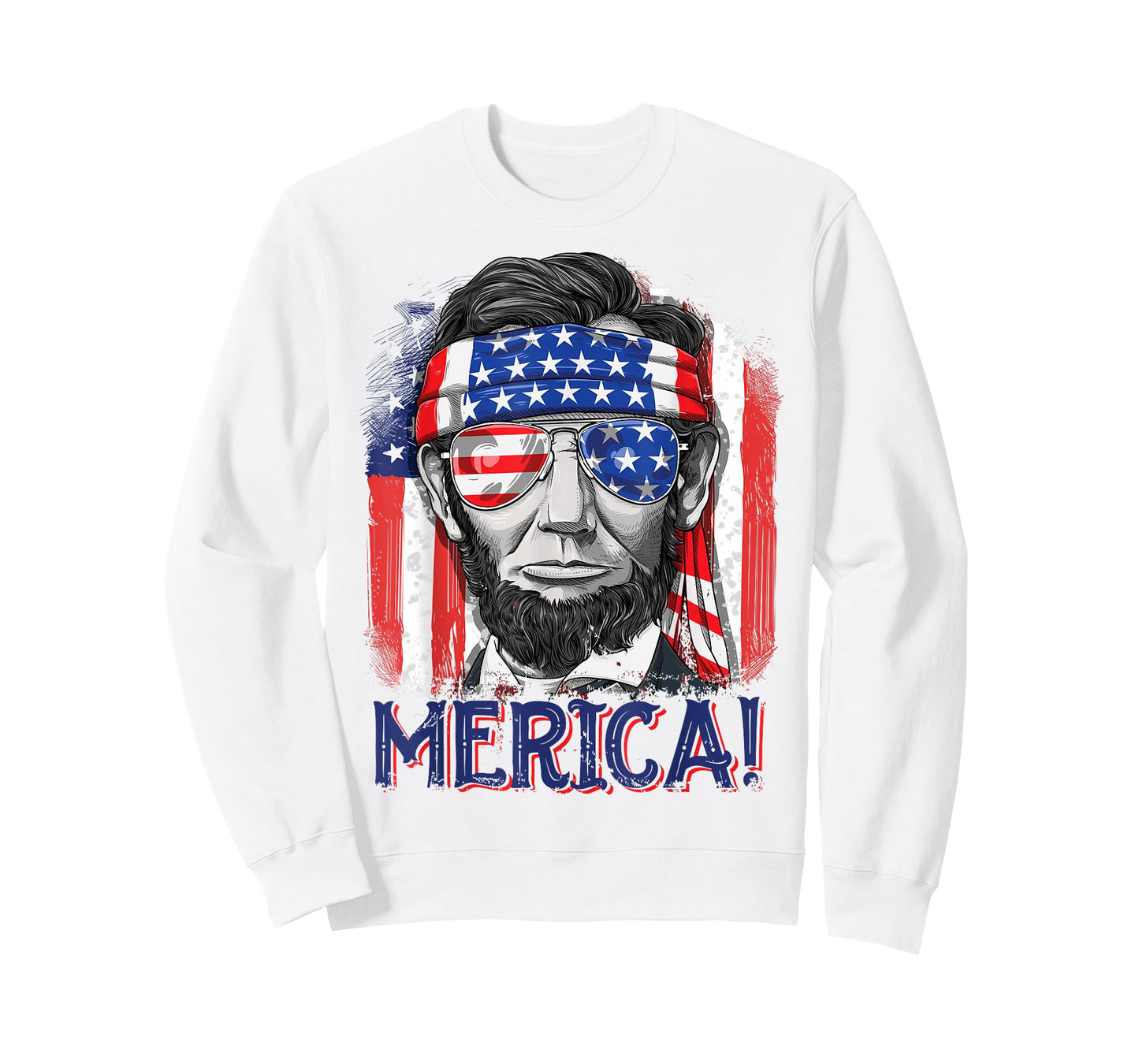 Abraham Lincoln 4th of July Merica Men Women American Flag T-Shirt