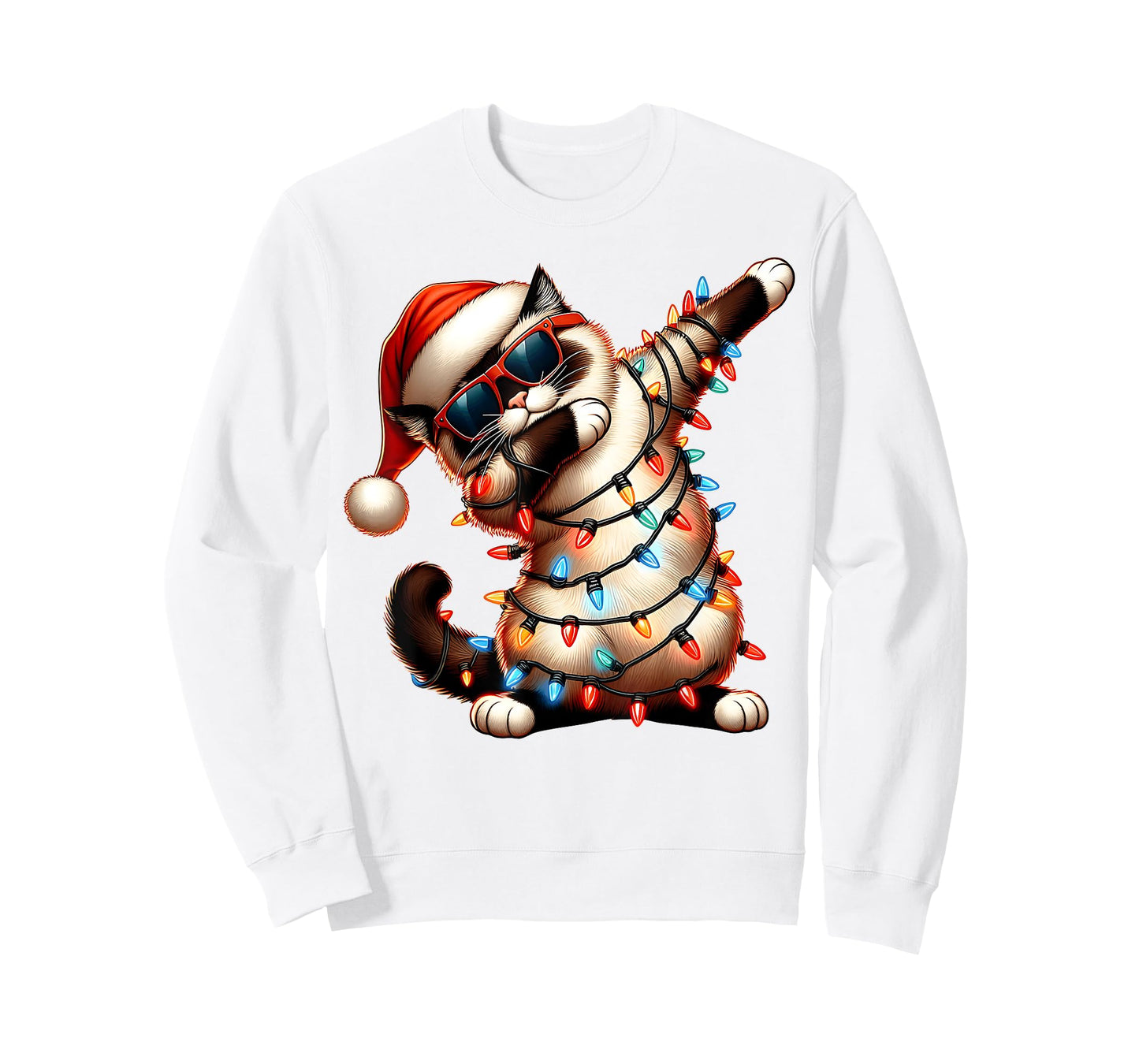 Dabbing Birman Cat Sunglasses Cute Christmas Xmas T-Shirt