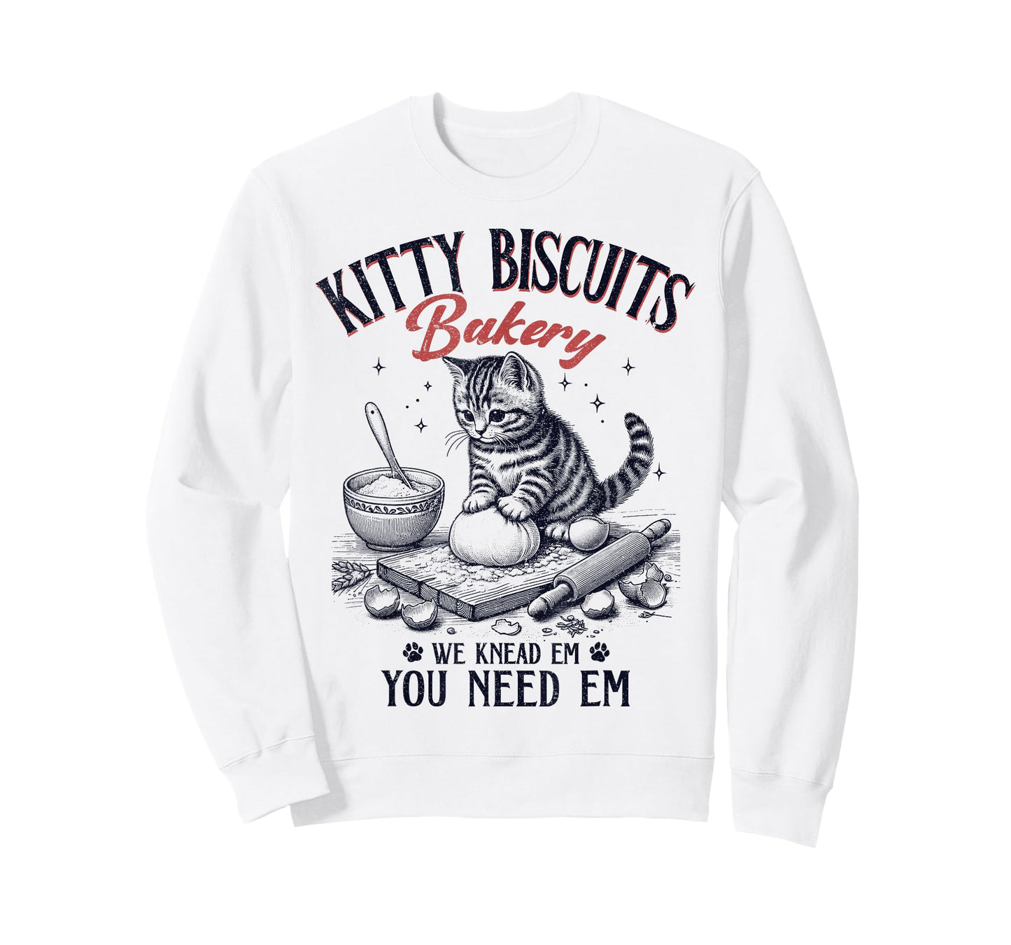 Cute Kitty Biscuits Bakery Vintage T-Shirt