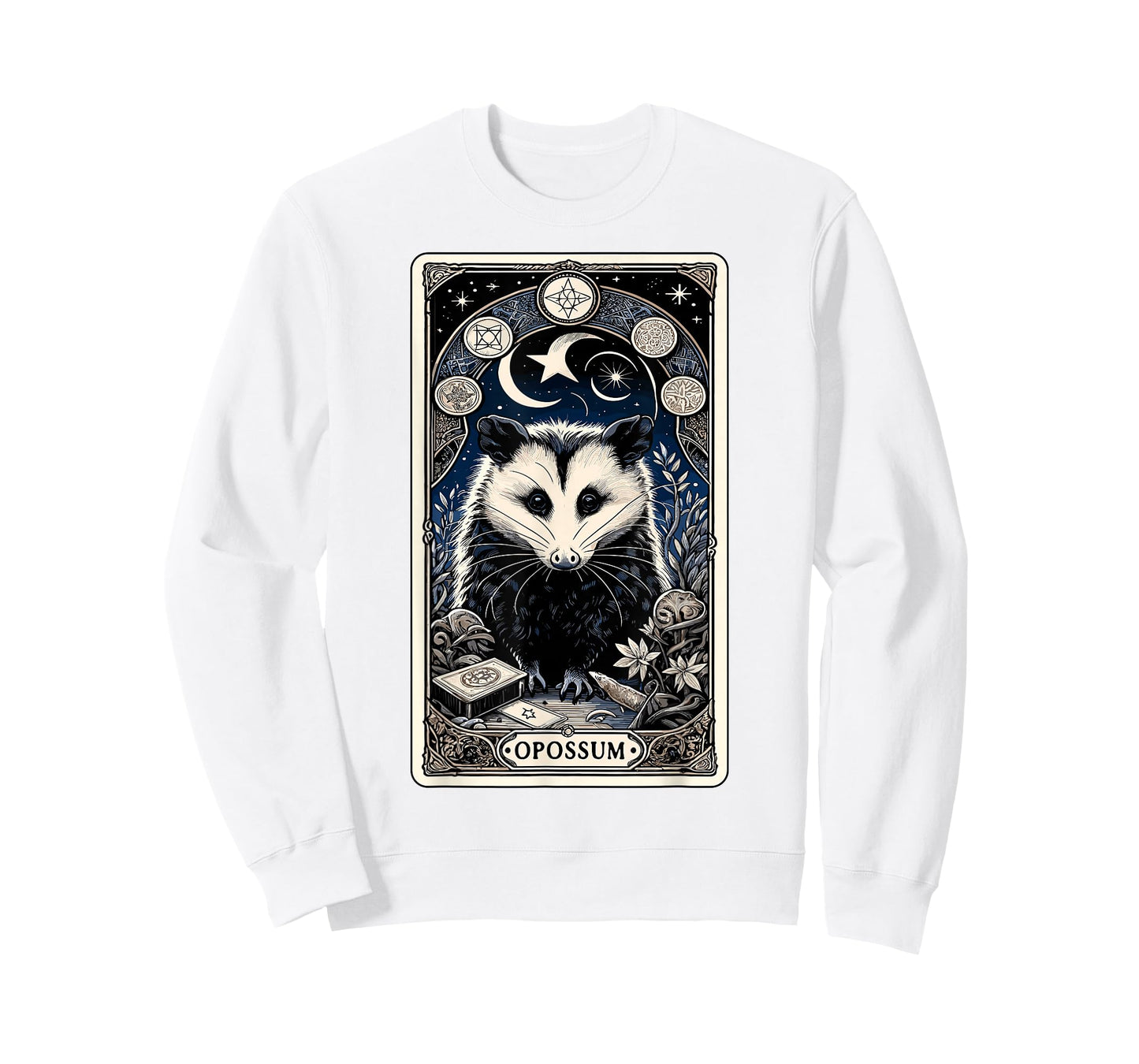 Opossum Tarot Card Goth Possum Witchcraft Gothic Occult T-Shirt