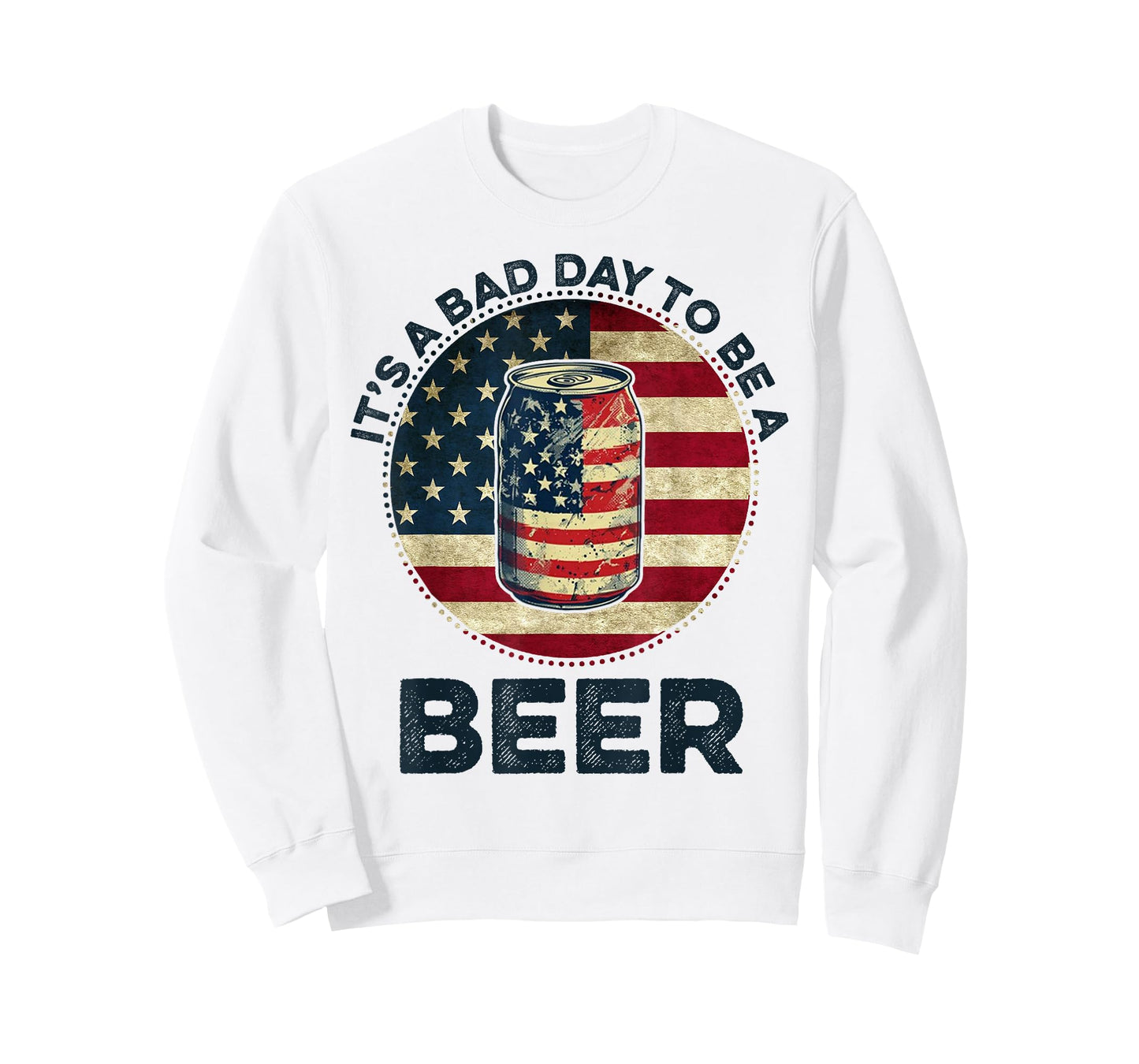 American Flag Beer Glass It's a Bad Day to Be a Beer Vintage T-Shirt