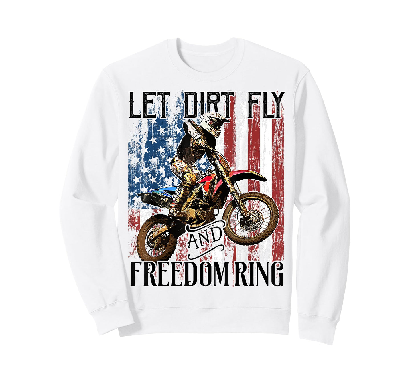 American Flag 4th of July Dirt Bike Motocross Racing Shirt T-Shirt