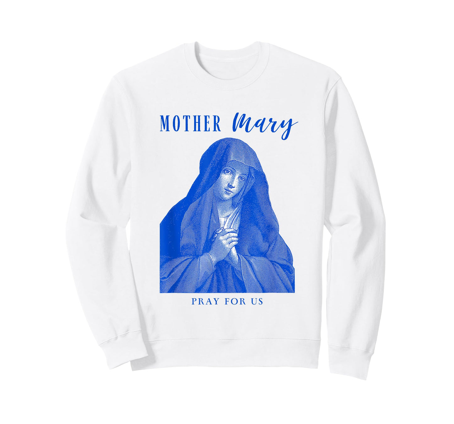 Mother Mary Pray for Us Vintage Etching Catholic T-Shirt