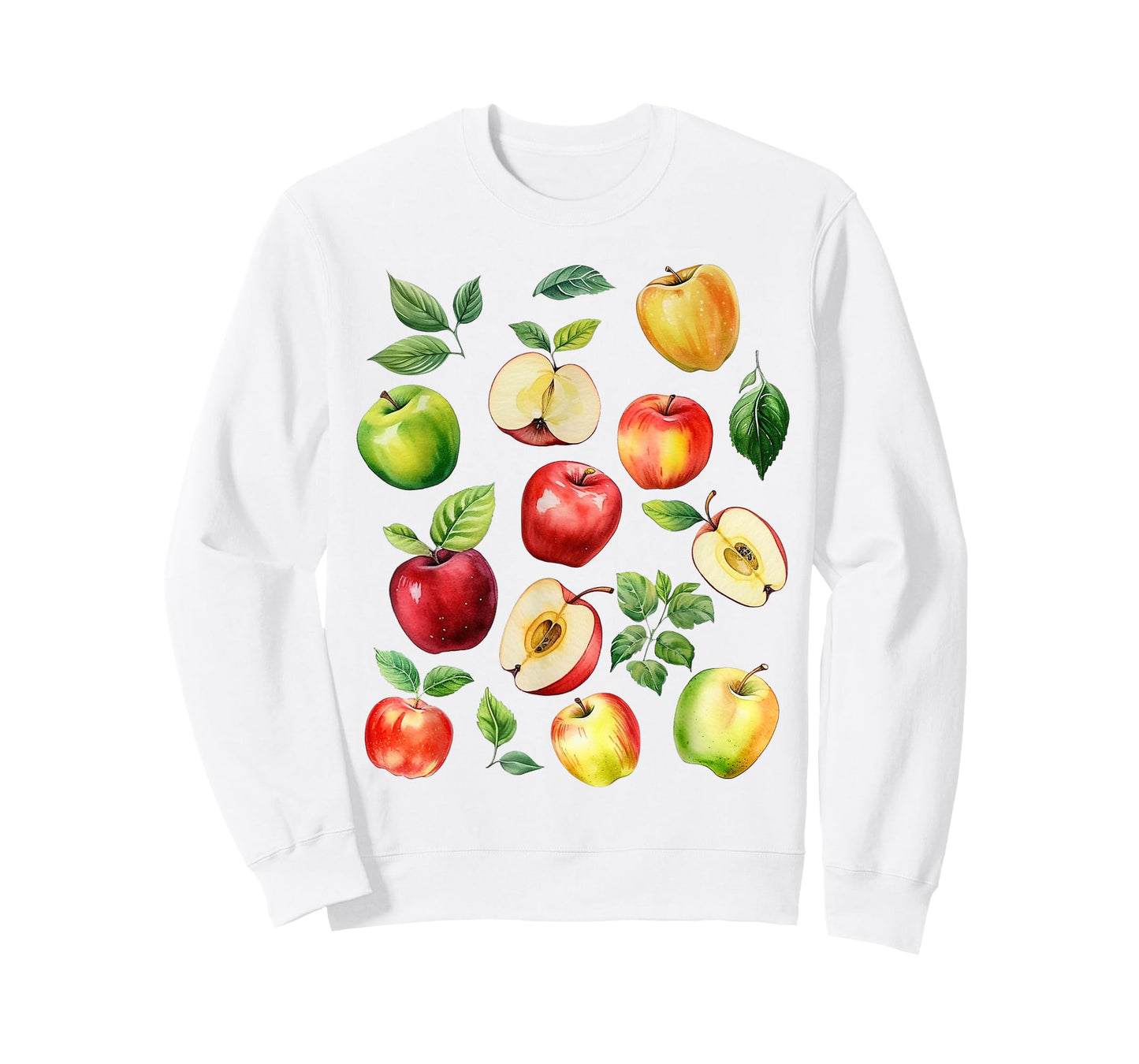 Apple Picking Farmer Apple Varieties Watercolor Farm Fresh T-Shirt