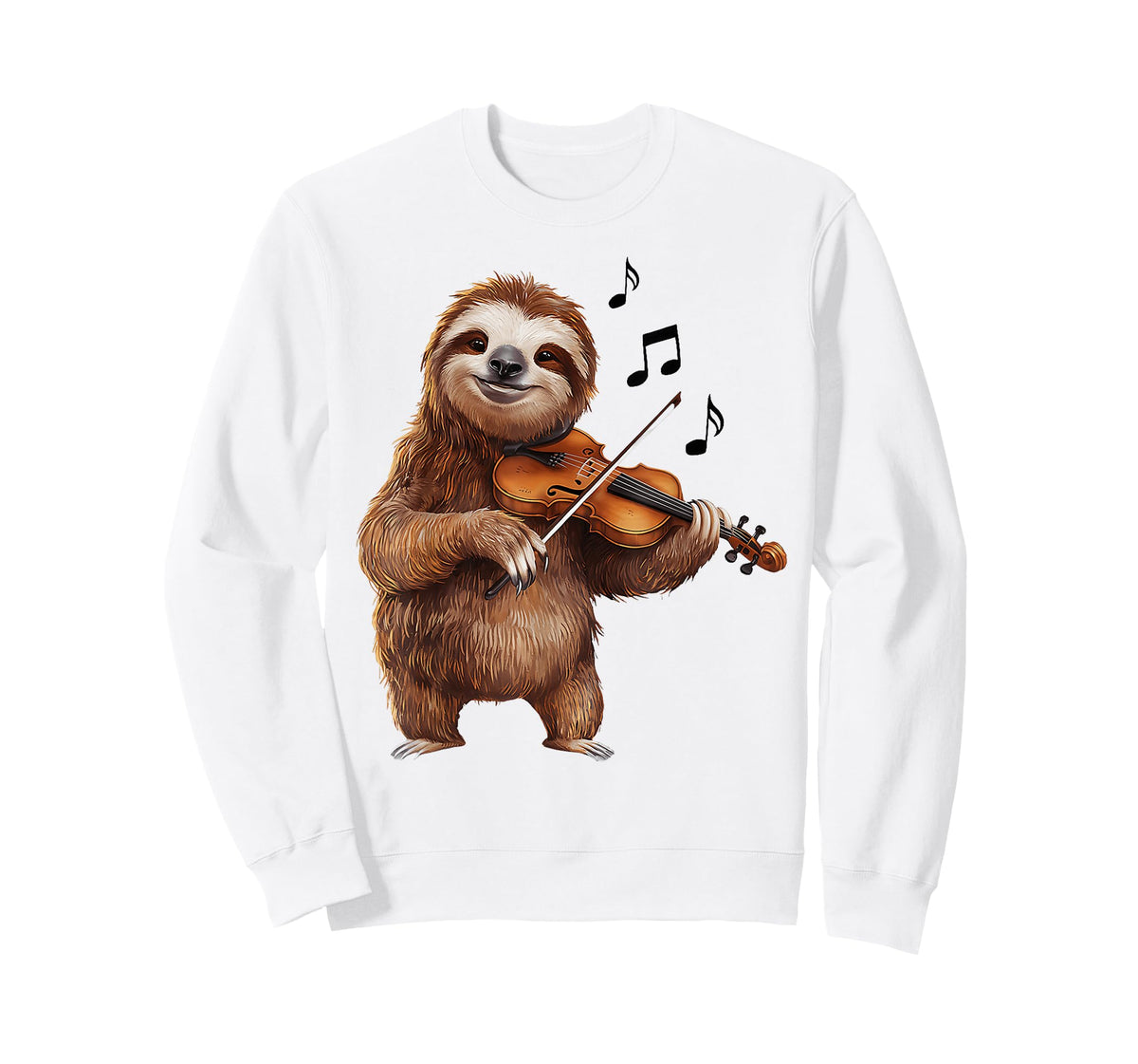 Funny Musician Violinist Cute Sloth Playing Violin T-Shirt