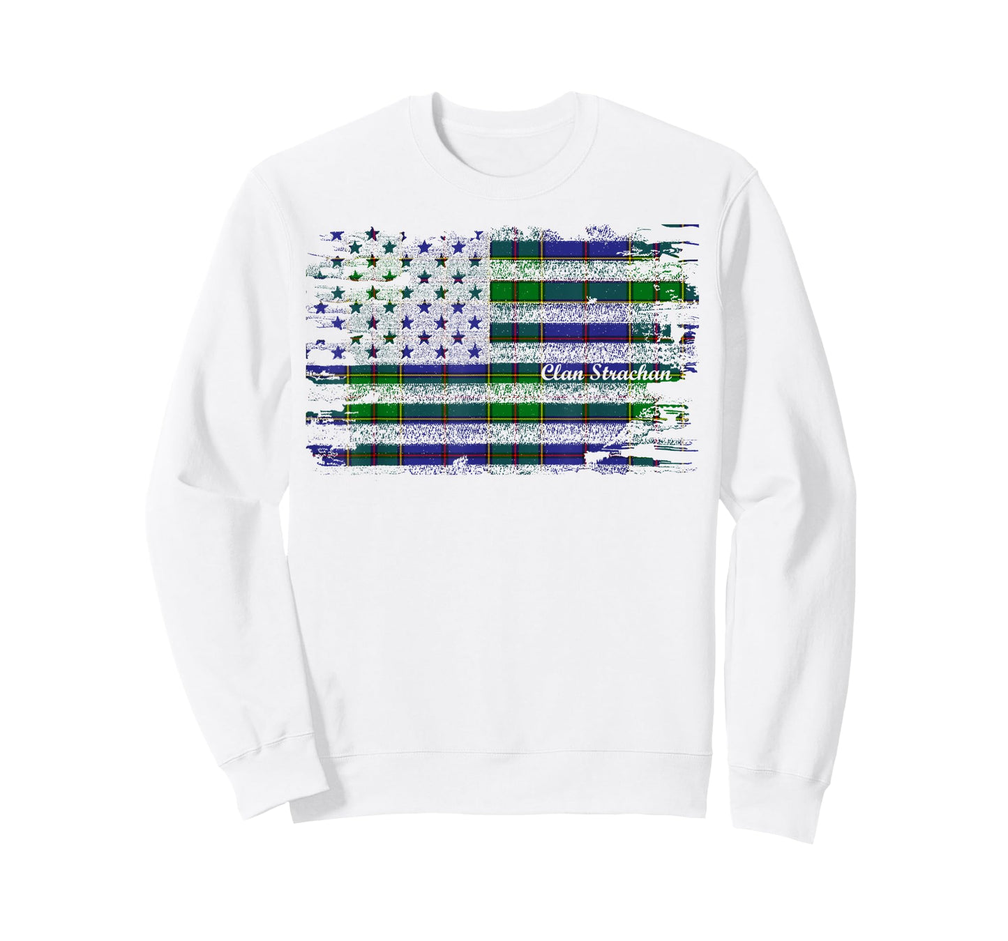 Strachan surname american flag scottish clan tartan Women Kids Men T-Shirt