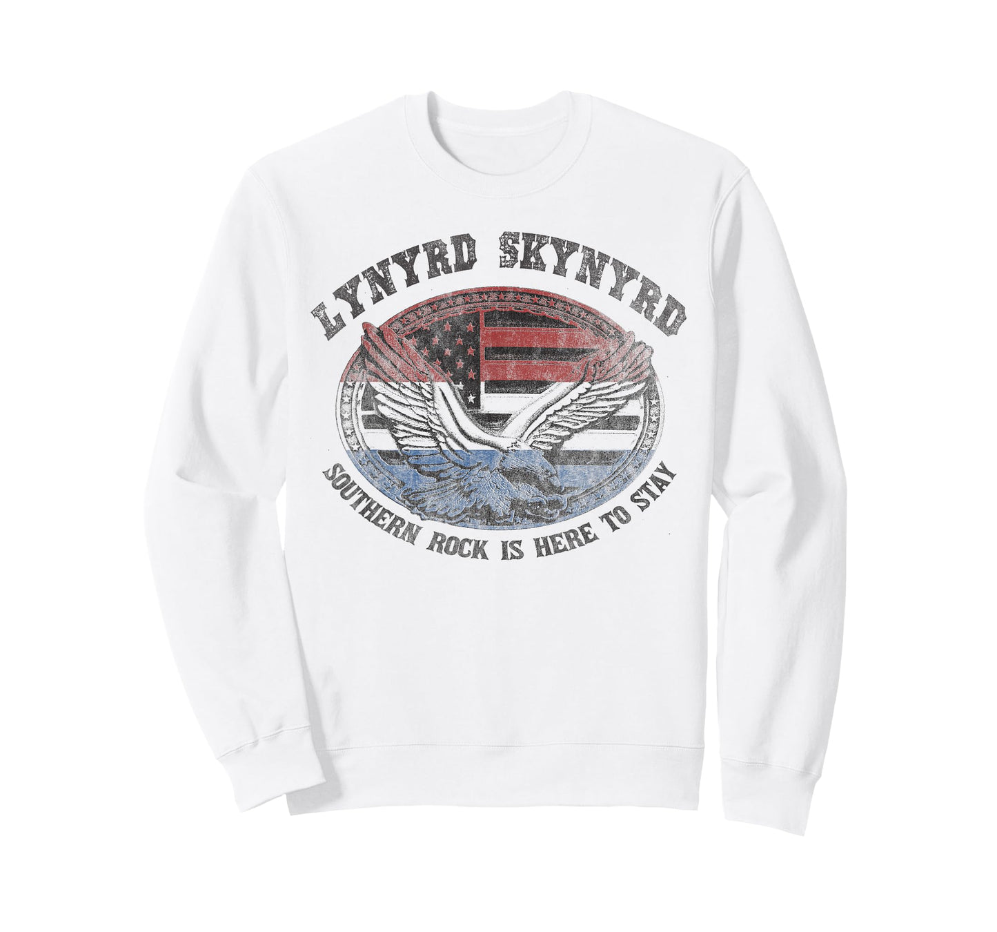 Lynyrd Skynyrd Southern Rock Here to Stay Biker US Flag Logo T-Shirt