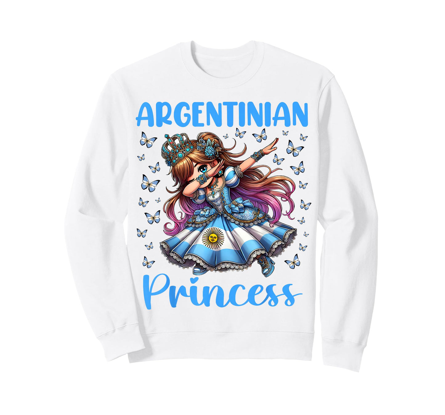 Argentinian Princess Dab Girl Flag Dress Culture for Kids T-Shirt