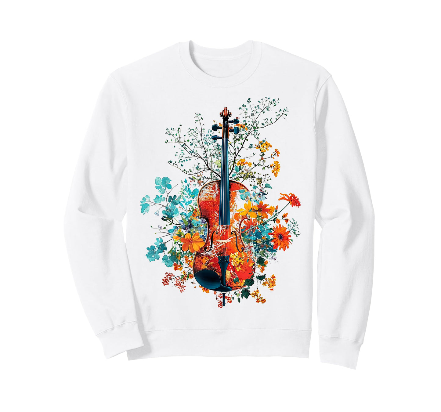 Violin Music Flowers Nature Graphic Violin T-Shirt