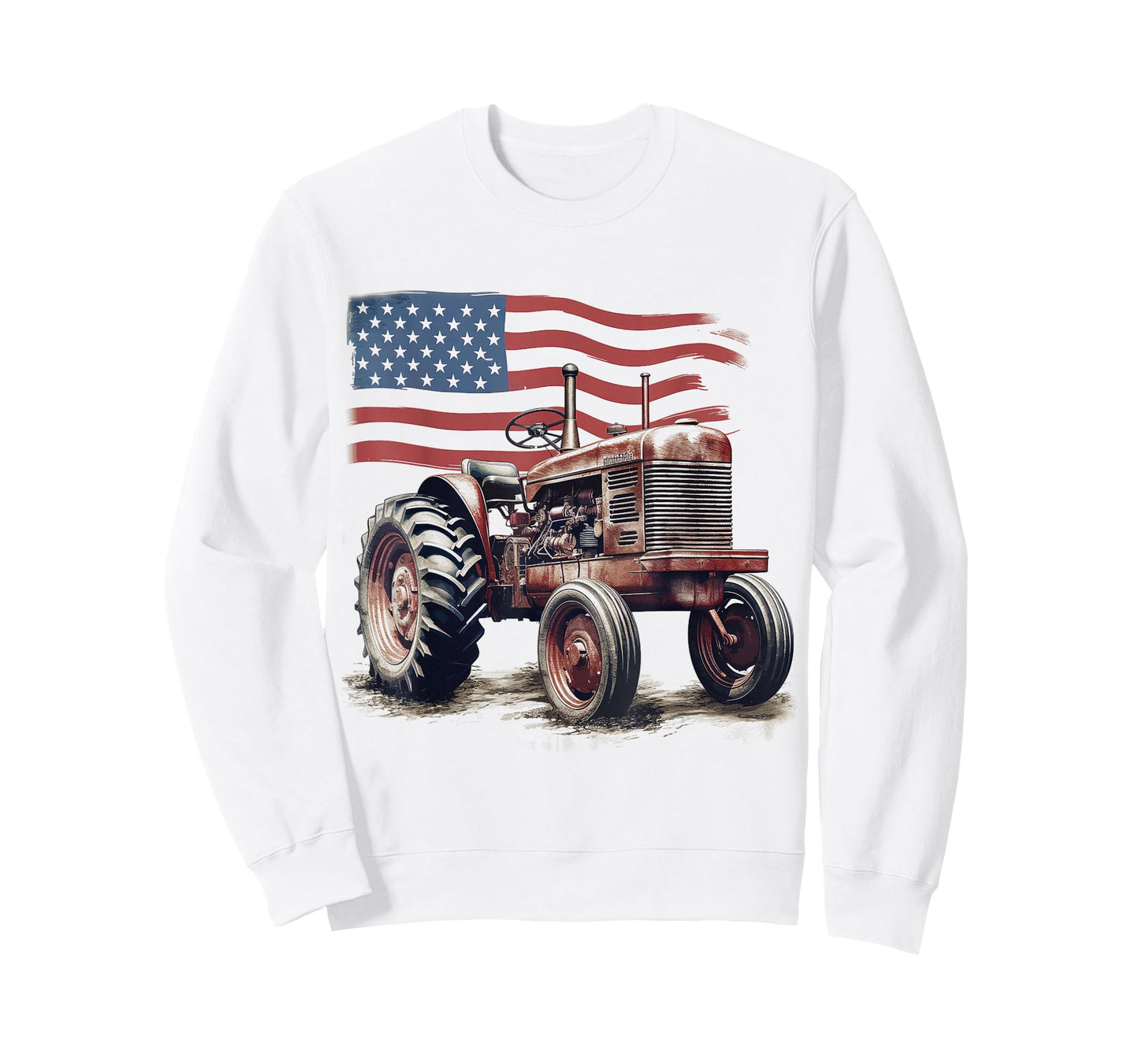 Patriotic Tractor American Flag Tractor Farmer Farm Men Boys T-Shirt