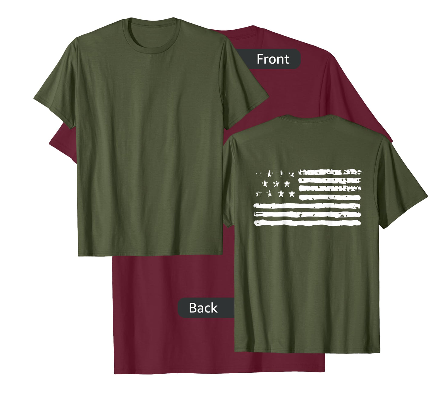 Guns Flag Distressed Veterans Hunters/Back Design T-Shirt