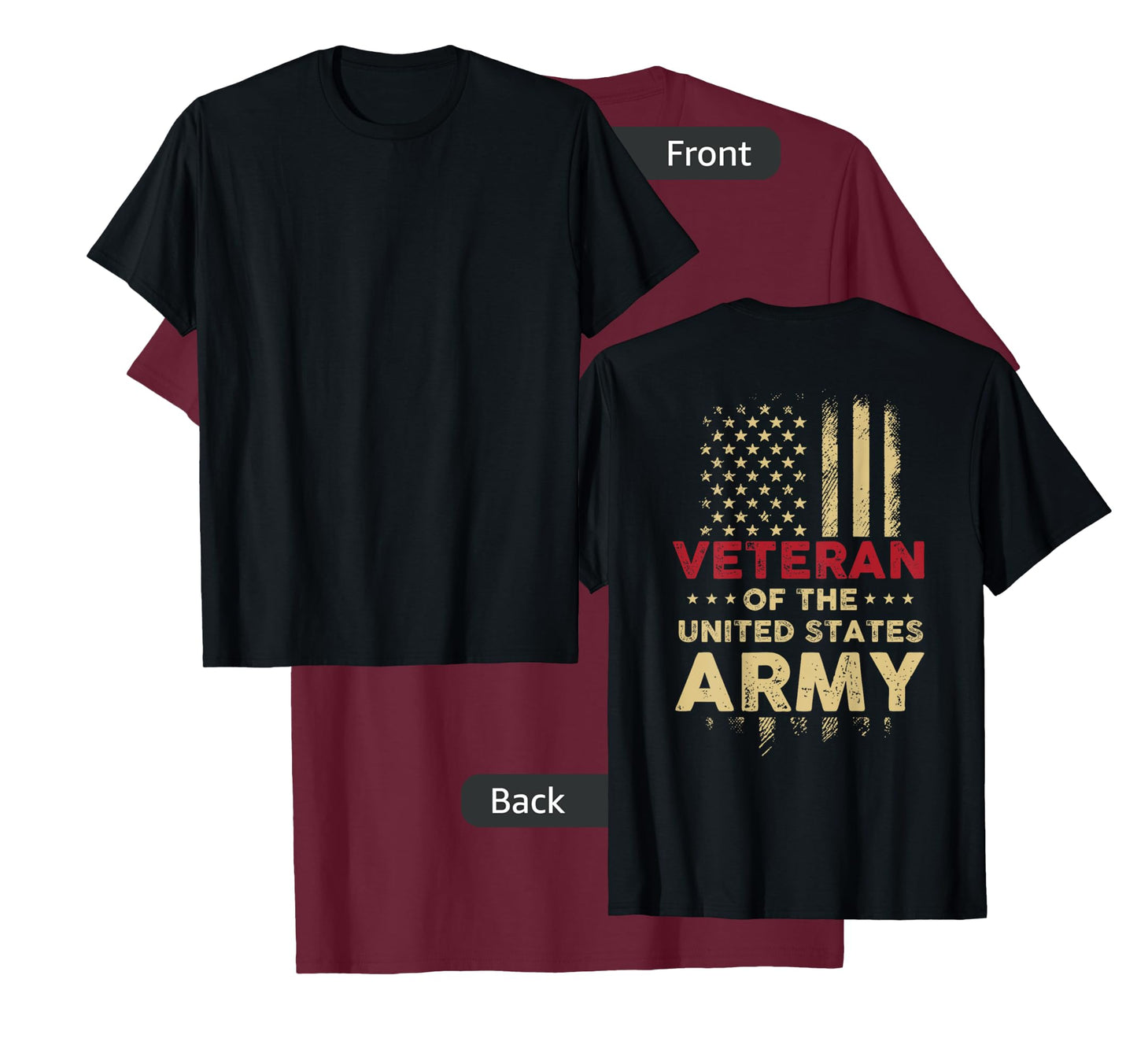 Vintage Veteran US Army Red Line USA American Flag 4th July Women Men T-Shirt