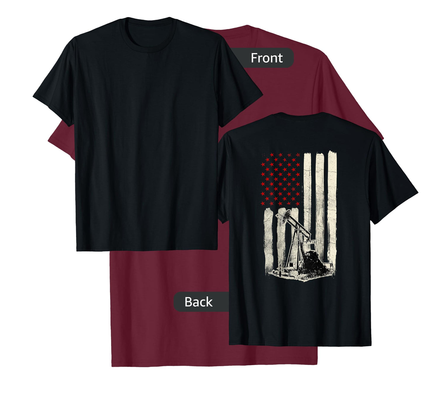 Oilfield Workers Oil Rig Roughneck Design On Back T-Shirt