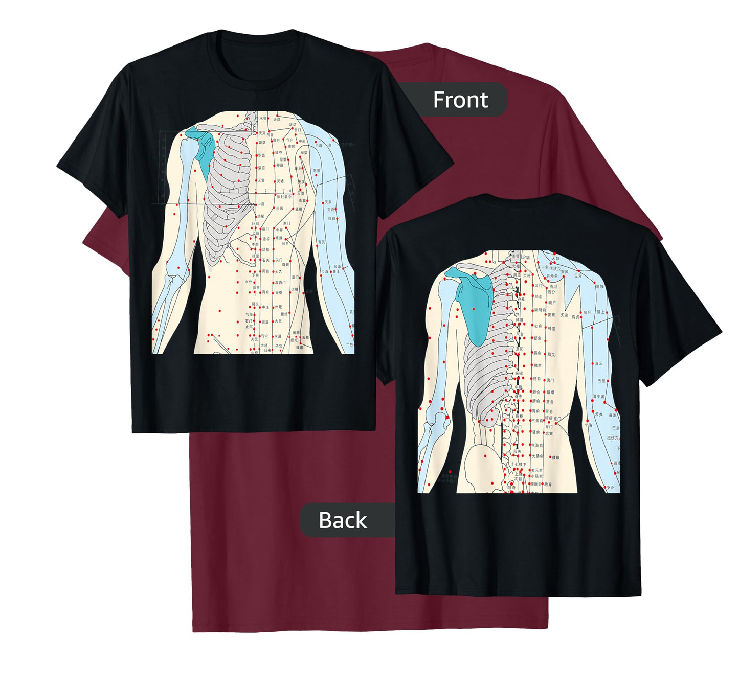 Acupuncture T-Shirt Chinese Medicine Healing Meridian 2 Side T-Shirt