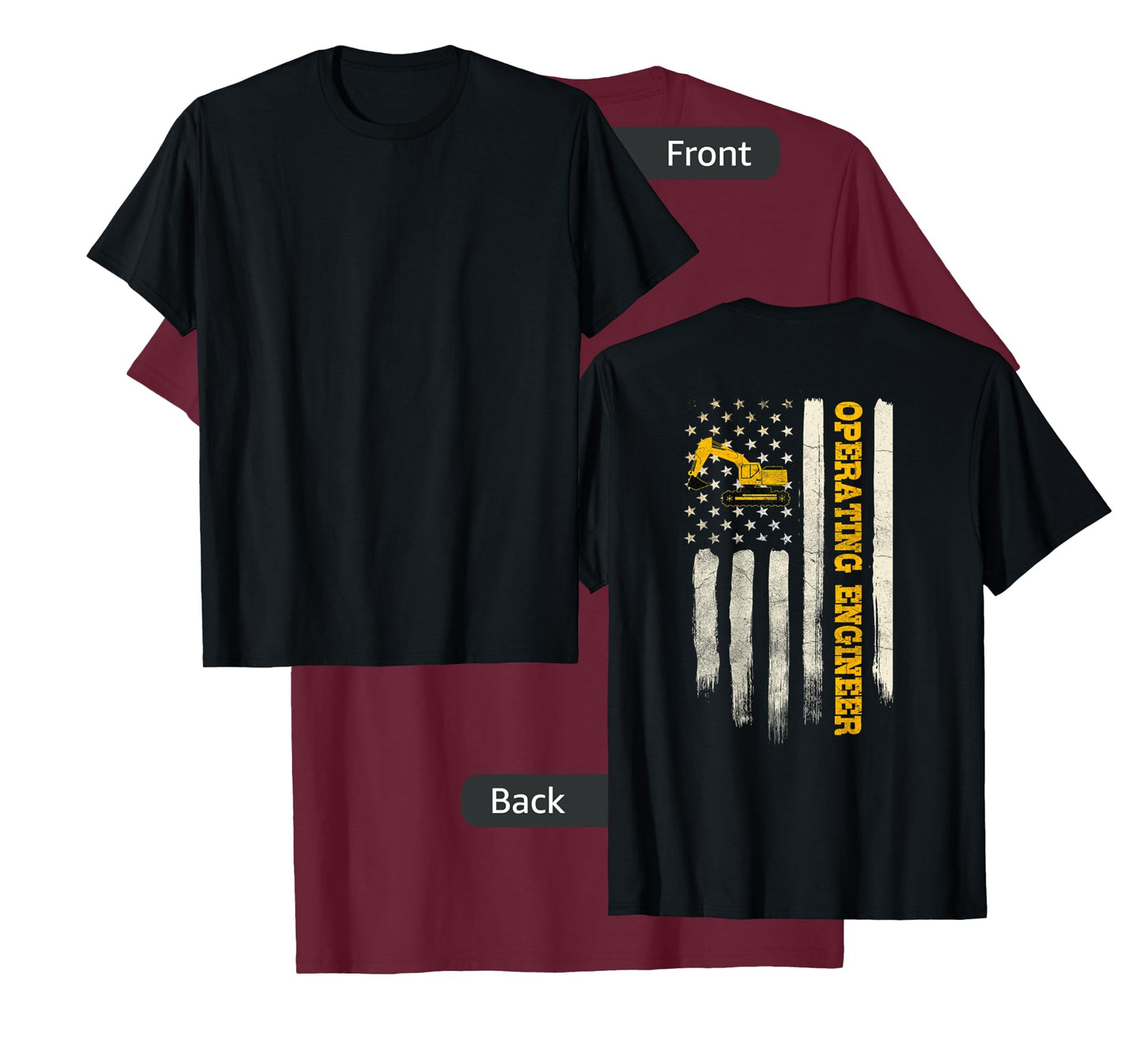 Operating Engineers Design On Back Of Clothing T-Shirt