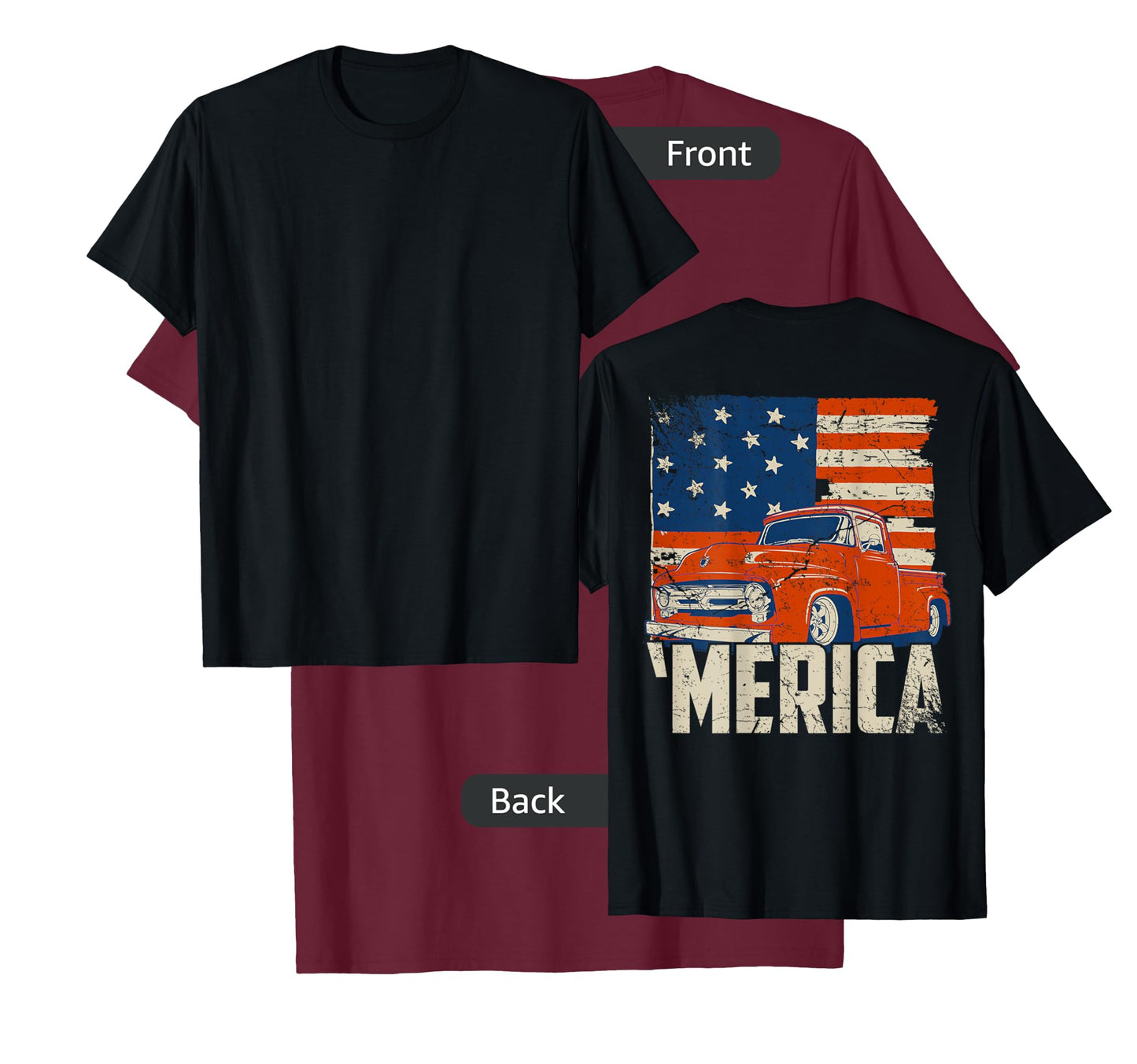 1953 Pickup truck and flag 'Merica shirt Classic truck tee T-Shirt