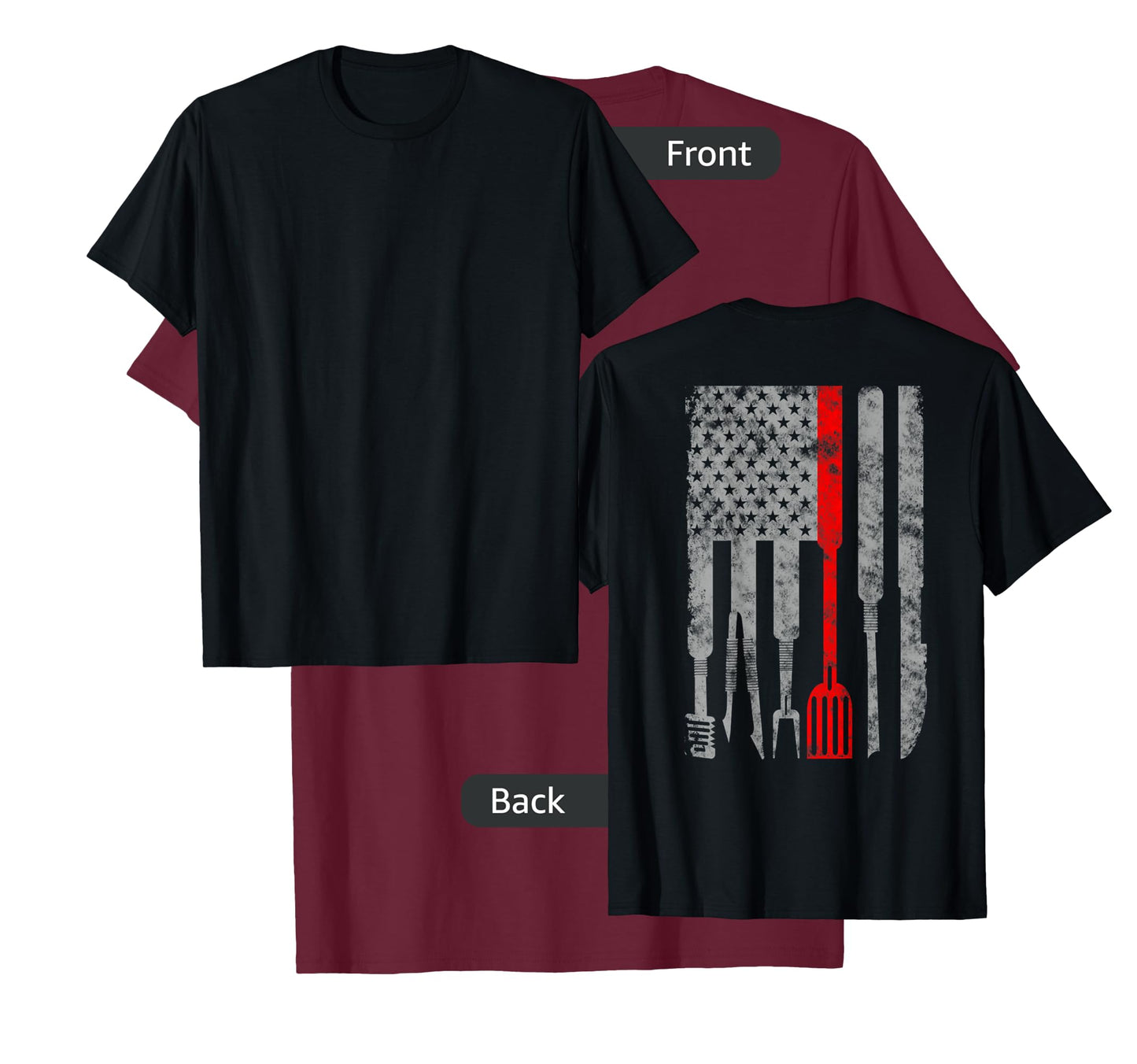 Thin red Line american patriotic chef flag T-Shirt