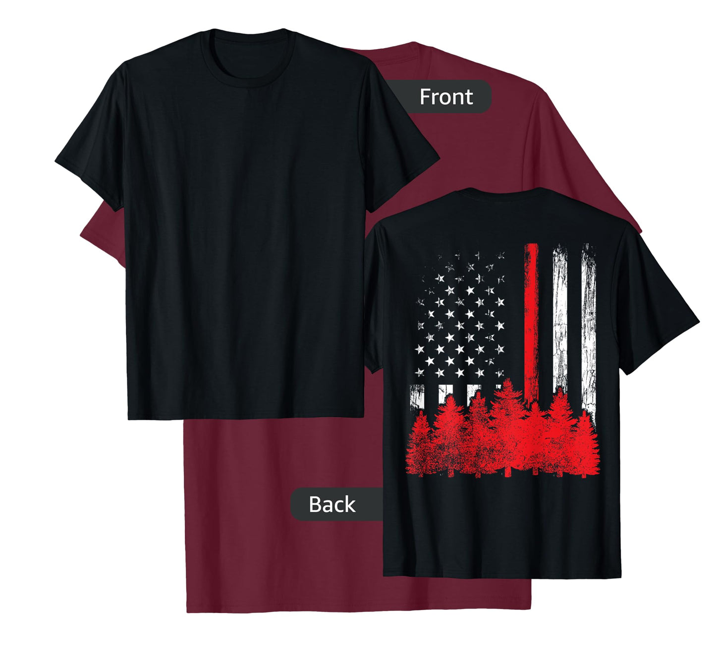 Thin Red Line American Flag Wildland Firefighter Shirts Gift T-Shirt