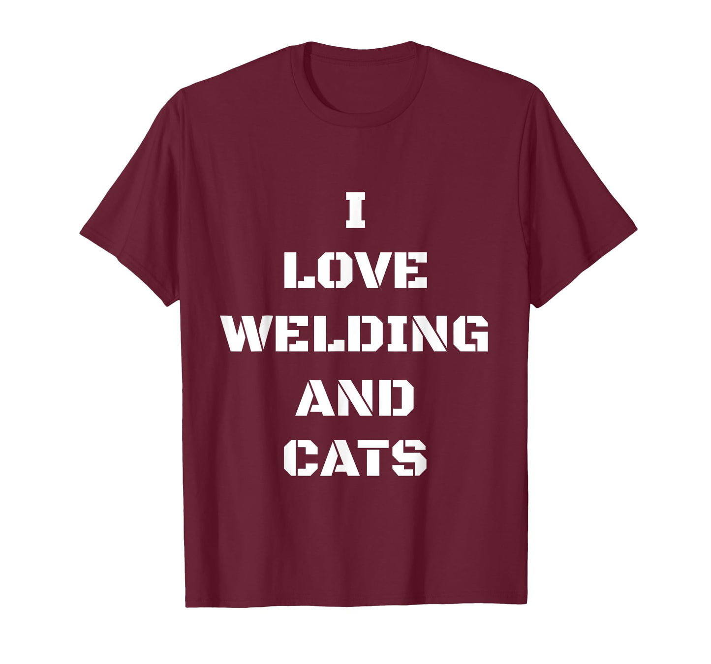 I Love Welding And Cats Funny Cat Gift T-Shirt Men Women