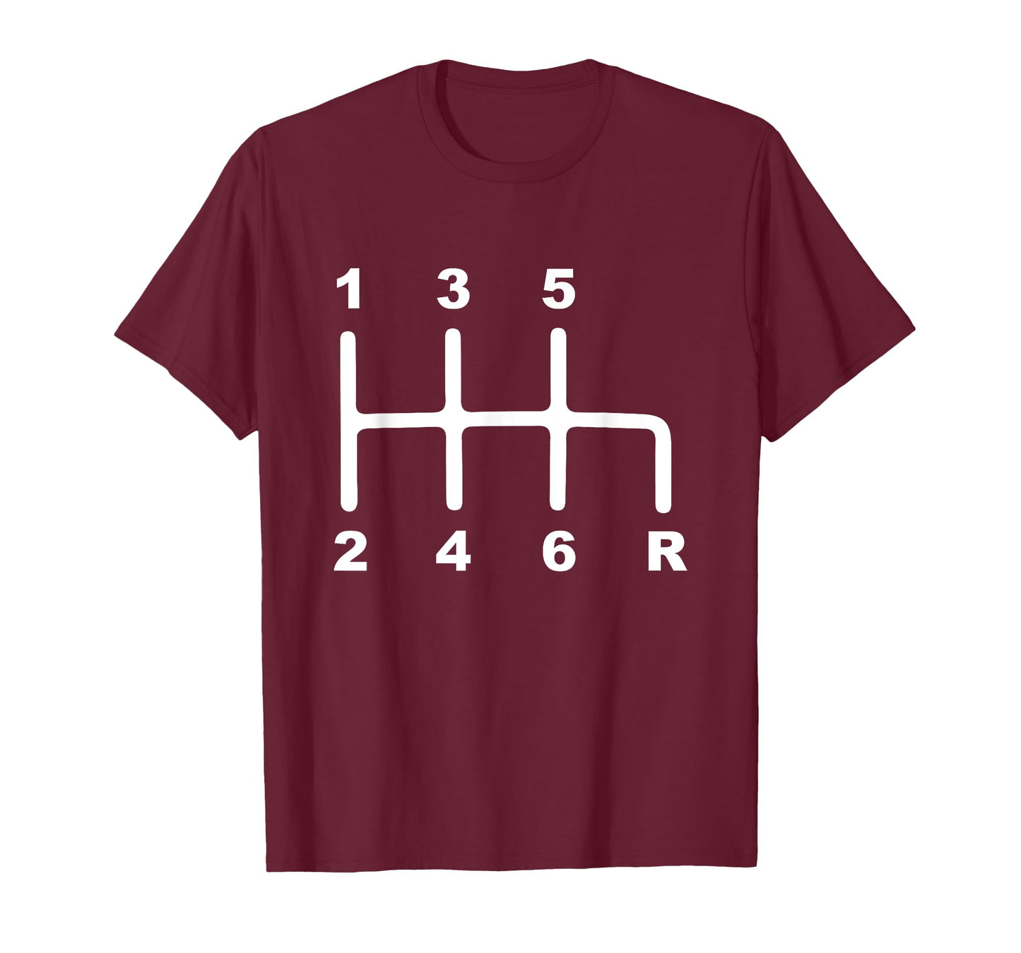 6 Speed Manual Transmission Shift Pattern Car T-Shirt