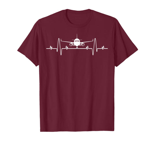 Airplane Pilot Heartbeat Shirt - Flying Gifts Airplane Pilot T-Shirt