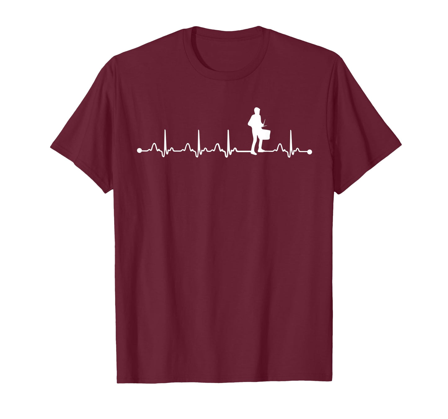 Snare Drum Kit Player Heartbeat EKG Funny Snare Drummer T-Shirt