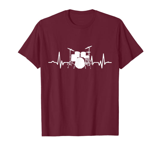 Drums Heartbeat Funny for Drummers & Percussionists T-Shirt