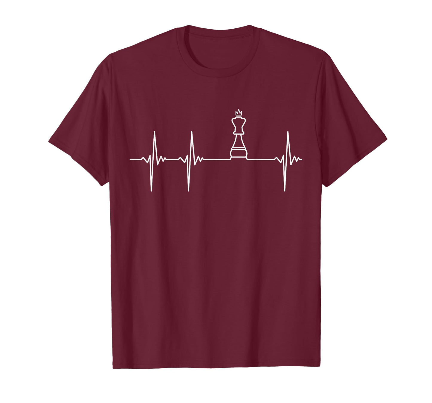 Chess T-Shirt - Heartbeat King Piece - Chess Players Lovers