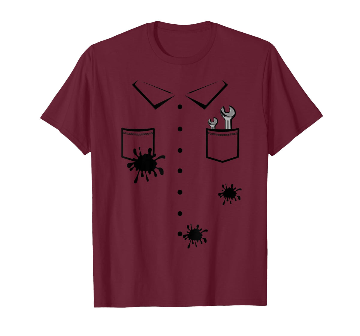 Wrenches Grease Stains Car Mechanic Halloween Costume T-Shirt