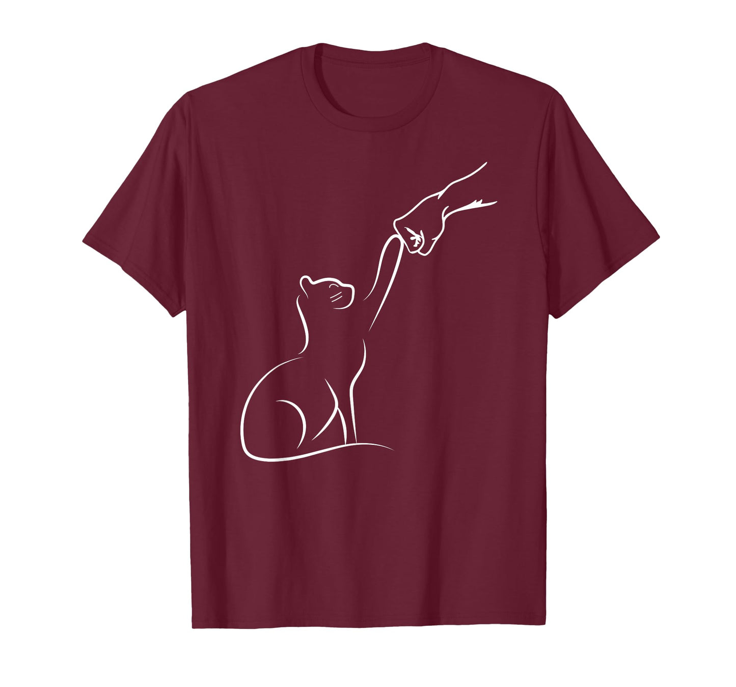 Cat Fist Bump, Cat Lover, Minimalist Cat Line Drawing T-Shirt